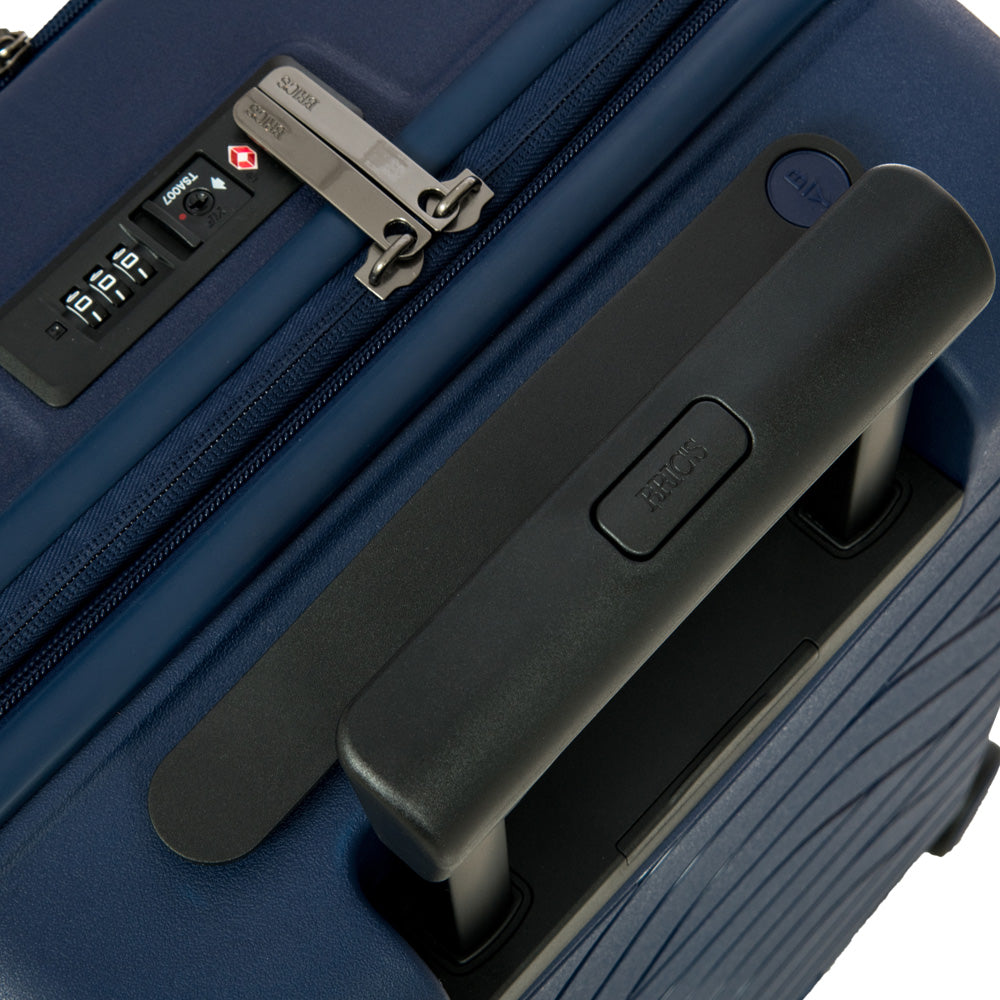 Brics B|Y Ulisse Carry-On Spinner  Lightweight Hard Shell Luggage, Smooth 360 Double Wheels, TSA Combination Lock, USB Port & Interior Organization - 21 Inch with Pocket ( Ocean Blue , One Size ) Ocean Blue One Size U1