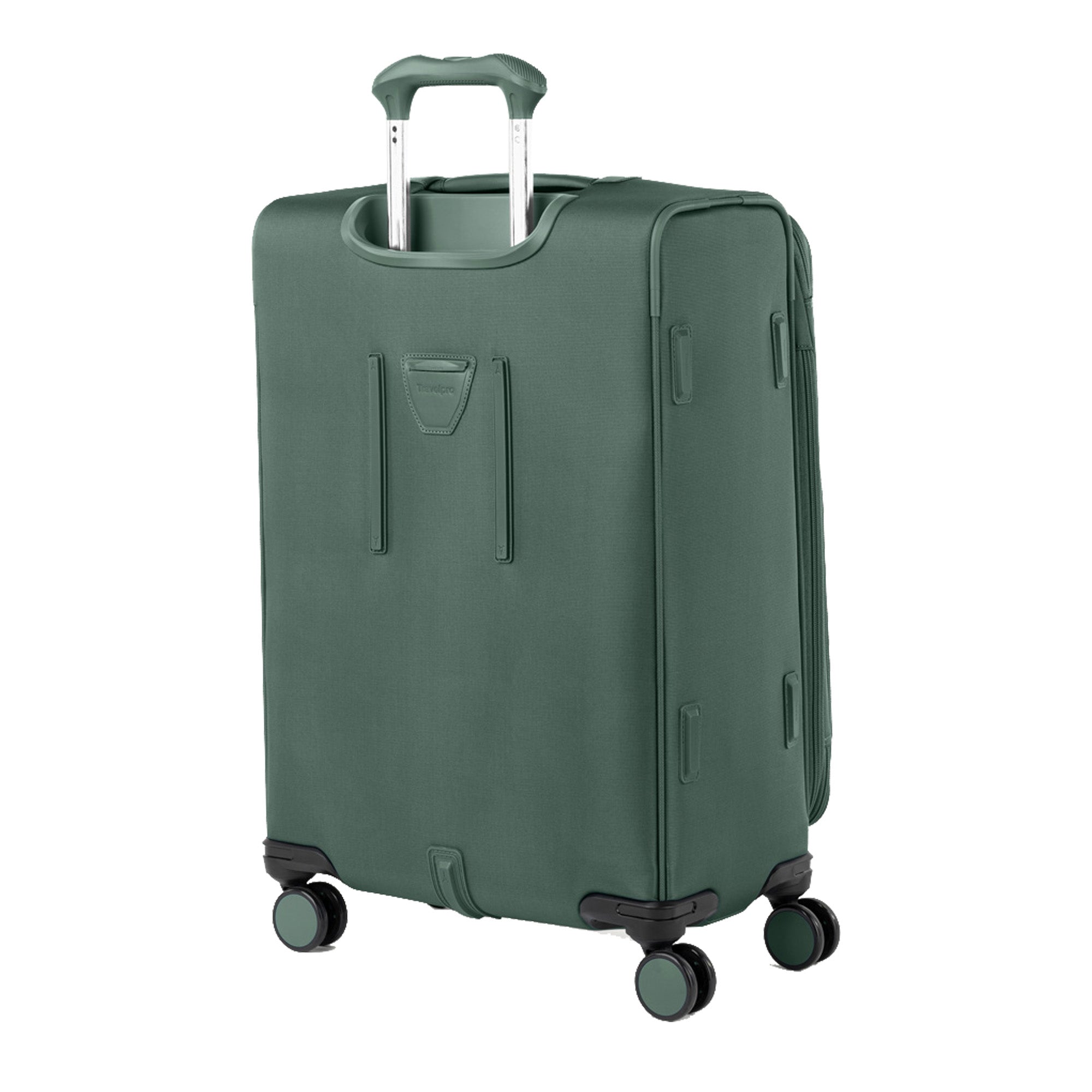 Travelpro Versapack + Lightweight Softside Expandable Checked Luggage, 8 Spinner Suitcase, TSA Lock, Men and Women ( Desert Sage , Checked Medium 25-Inch ) Desert Sage Checked Medium 25 Inch U1