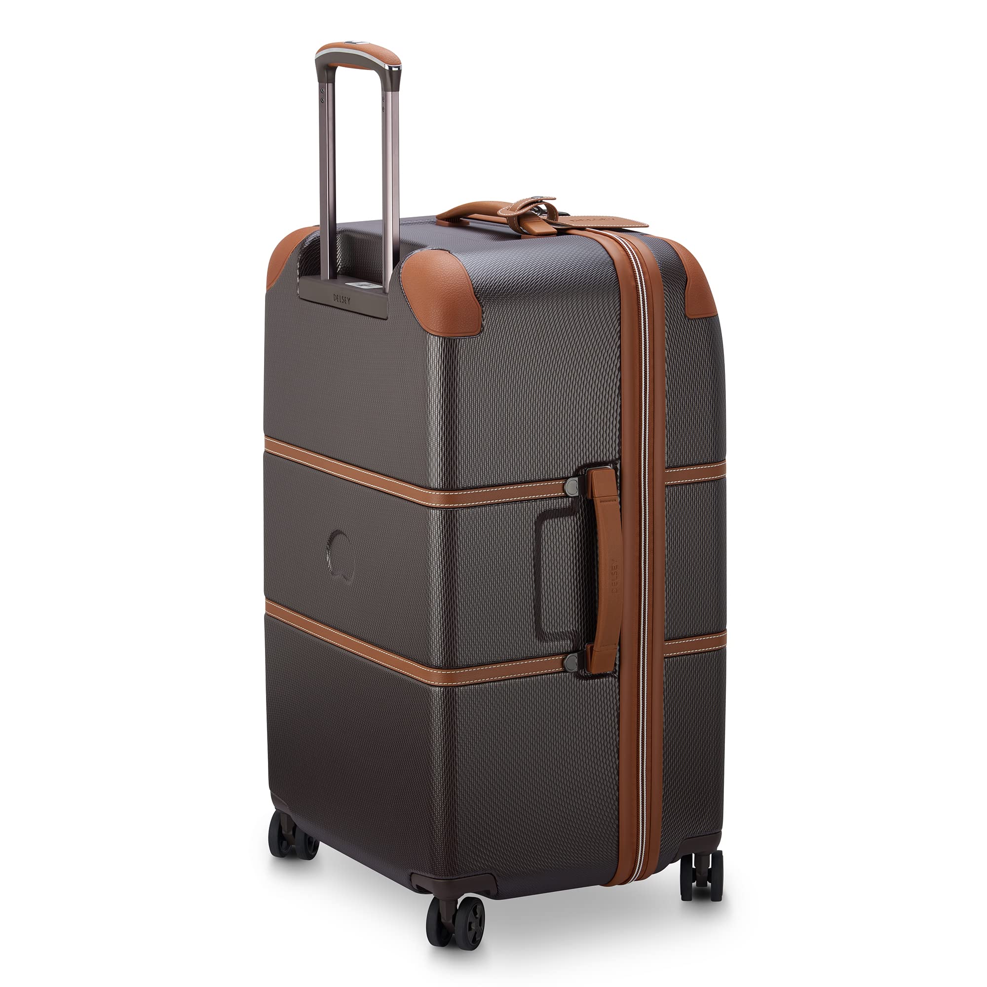 DELSEY Paris Chatelet Air 2.0 Hardside Luggage with Spinner Wheels ( Chocolate Brown , Checked-26 Inch Trunk ) Chocolate Brown Checked 26 Inch Trunk U3