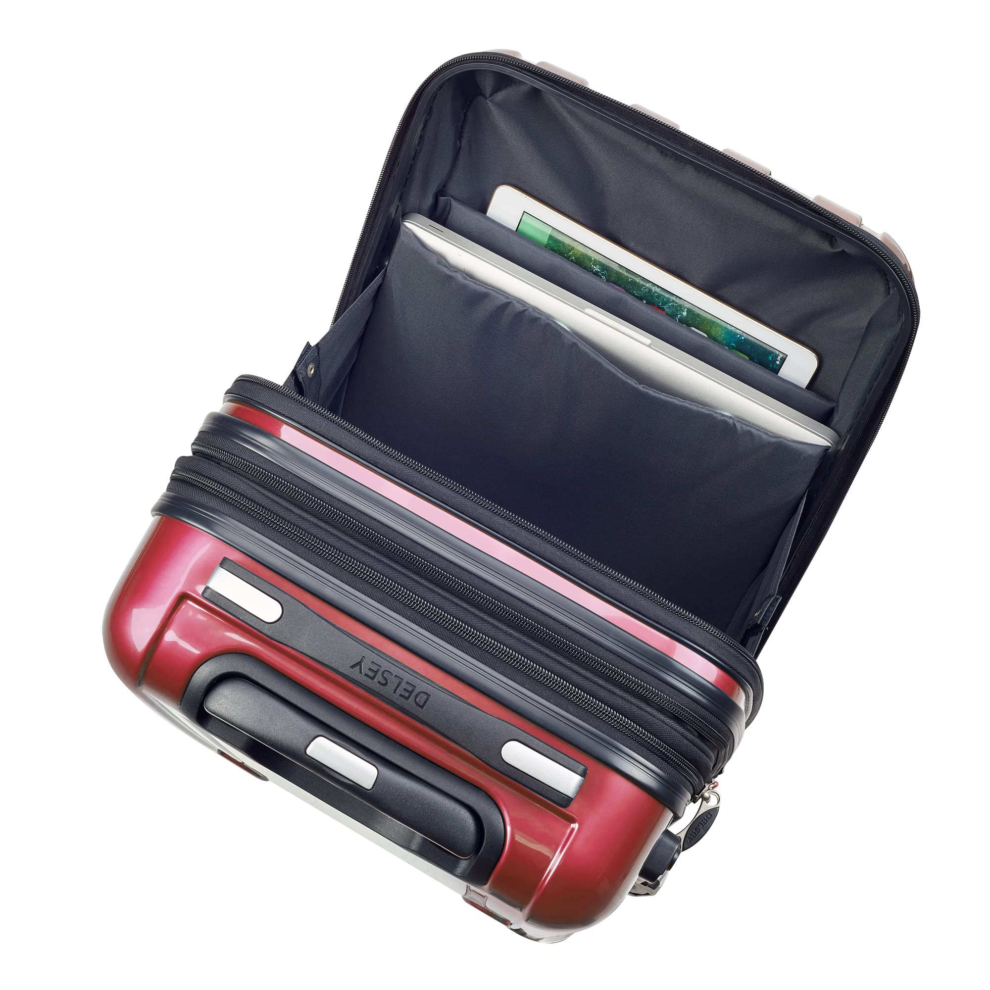 DELSEY Paris Helium Aero Hardside Expandable Luggage with Spinner Wheels ( Brick Red , 3-Piece Set (19/24/28) ) Brick Red 3 Piece Set 19 24 28 U3