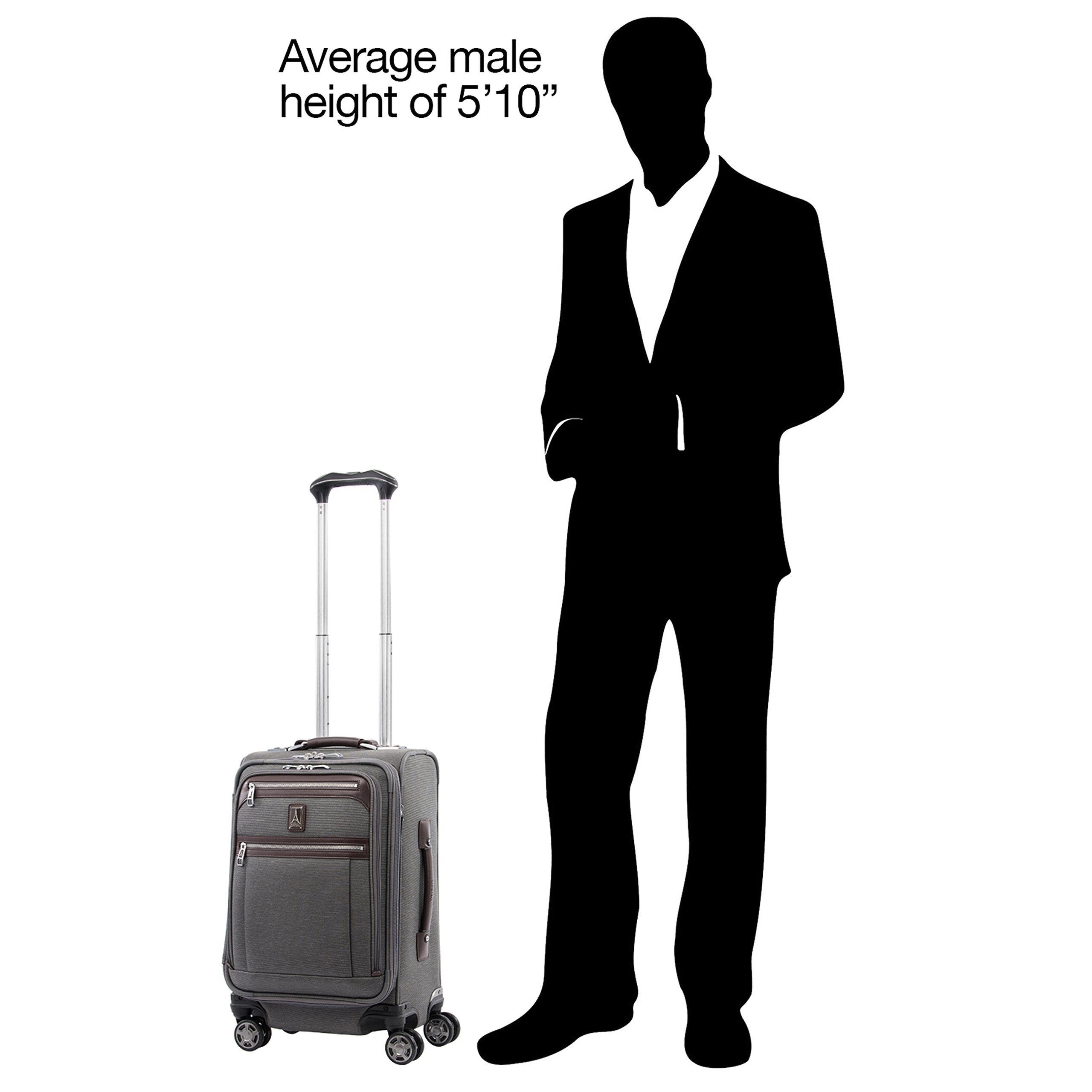 Travelpro Platinum Elite Softside Expandable Luggage, 8 Wheel Spinner Suitcase, USB Port, Fits up to 15" Laptop, Men and Women, Business Plus ( Vintage Grey , Carry-On 20-Inch ) Vintage Grey Carry On 20 Inch U1
