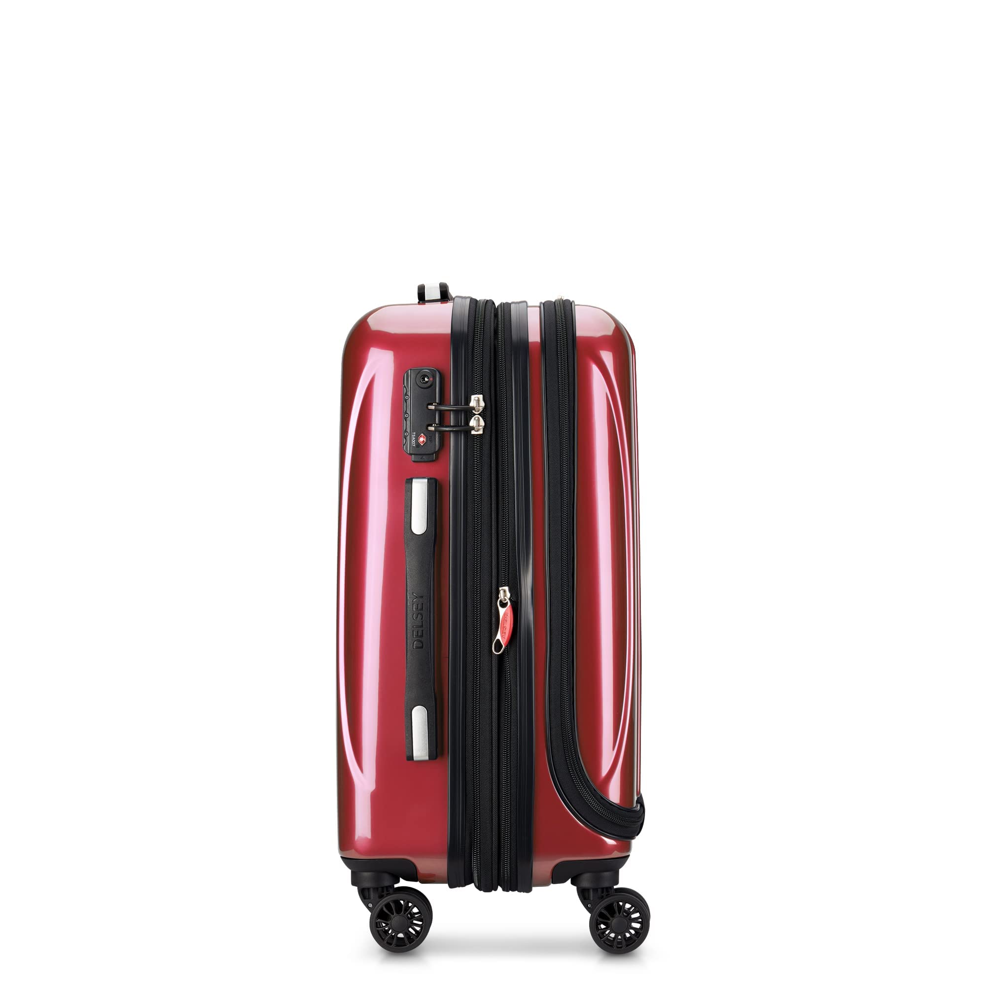 DELSEY Paris Helium Aero Hardside Expandable Luggage with Spinner Wheels ( Brick Red , Carry-On 19 Inch ) Brick Red Carry On 19 Inch U1