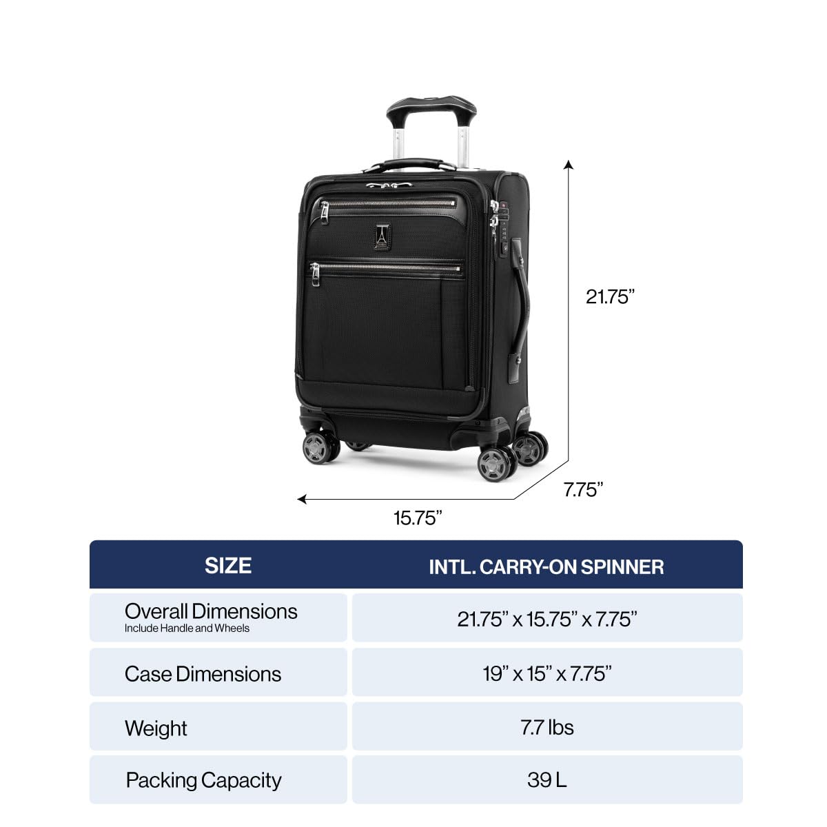 Travelpro Platinum Elite Softside Expandable Checked Luggage, 8 Wheel Spinner Large Suitcase, TSA Lock, Men and Women ( Vintage Grey , International Carry-on 19-Inch ) Vintage Grey International Carry On 19 Inch U5