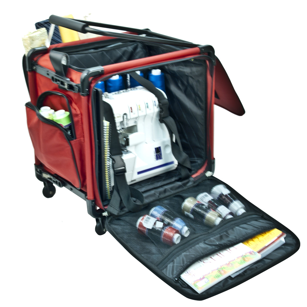 Tutto Serger Tote on Wheels ( Cherry Red , 17" ) Cherry Red 17 U1