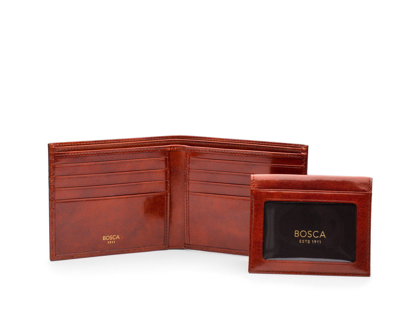Bosca Men's Old Leather Collection - Credit Wallet w/ I.D. Passcase ( Cognac , One Size ) Cognac One Size U2