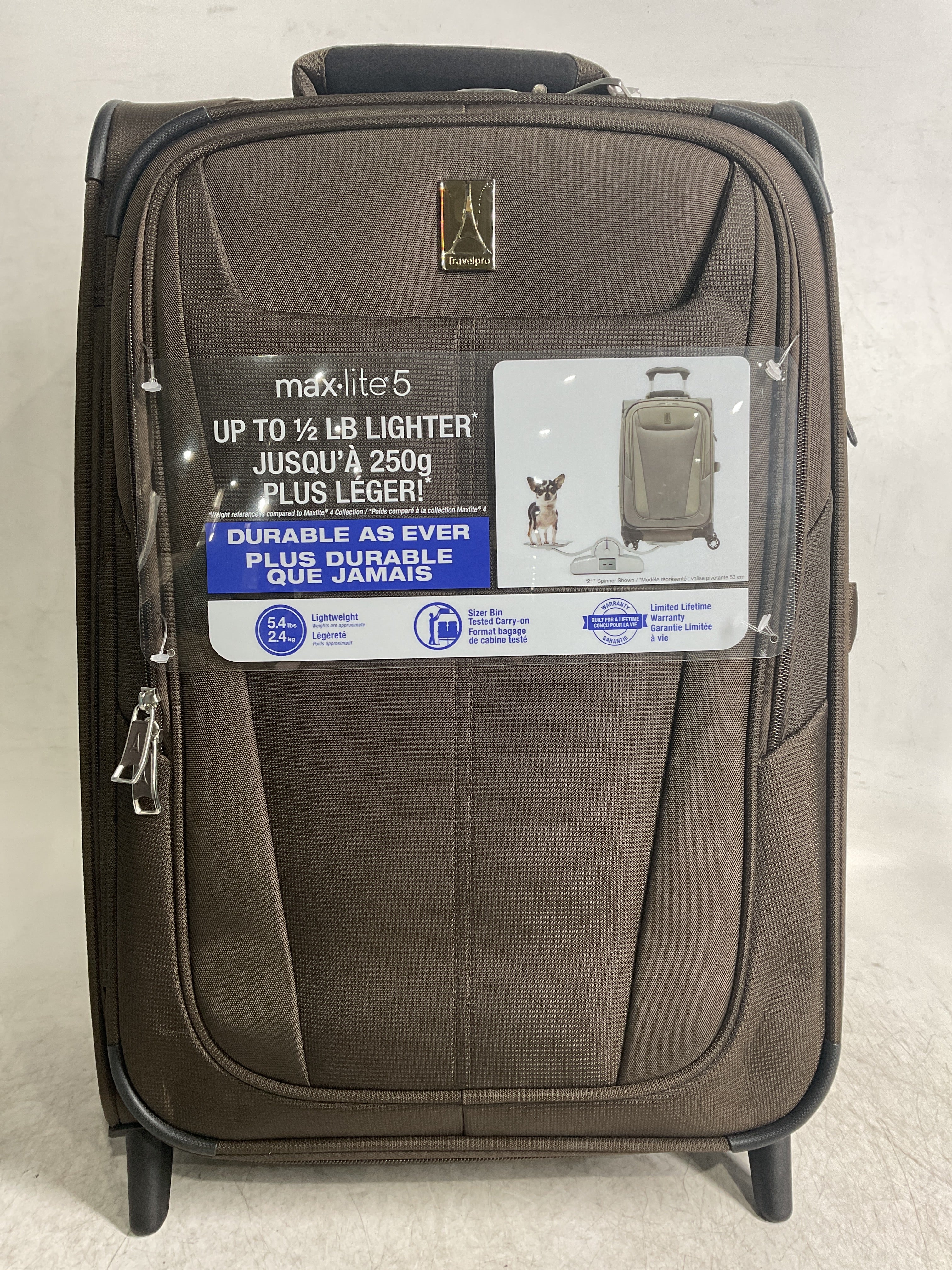 Travelpro Maxlite 5 Softside Expandable Upright 2 Wheel Carry-on Luggage, Lightweight, 21-Inch - Mocha Mocha Carry-on 21-Inch U1