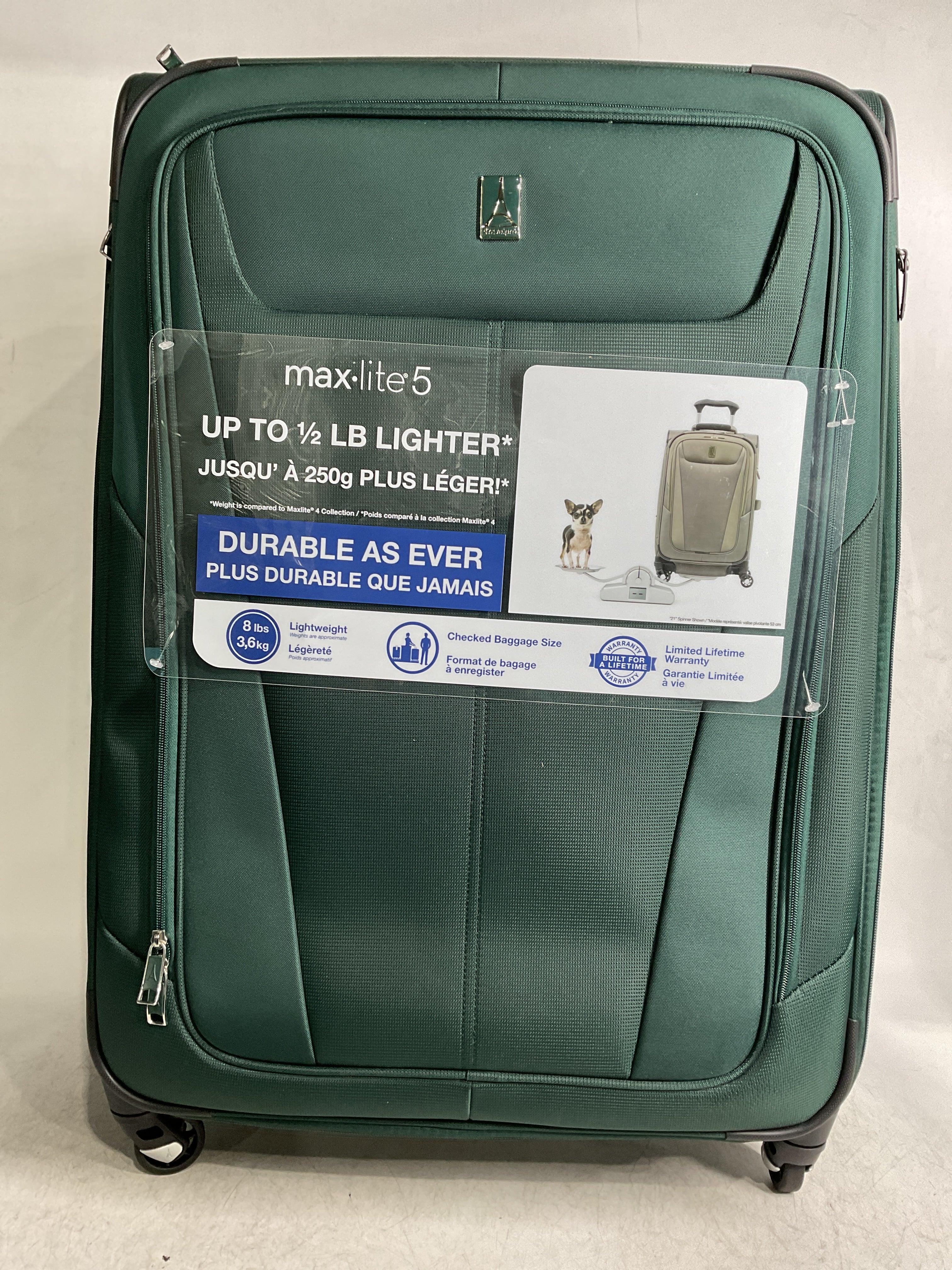 Travelpro Maxlite 5 Softside Expandable Luggage with 4 Spinner Wheels, Lightweight Suitcase, Men and Women, Forest Green, Checked-Large 29-Inch Green Forest Checked-Large 29-Inch U1