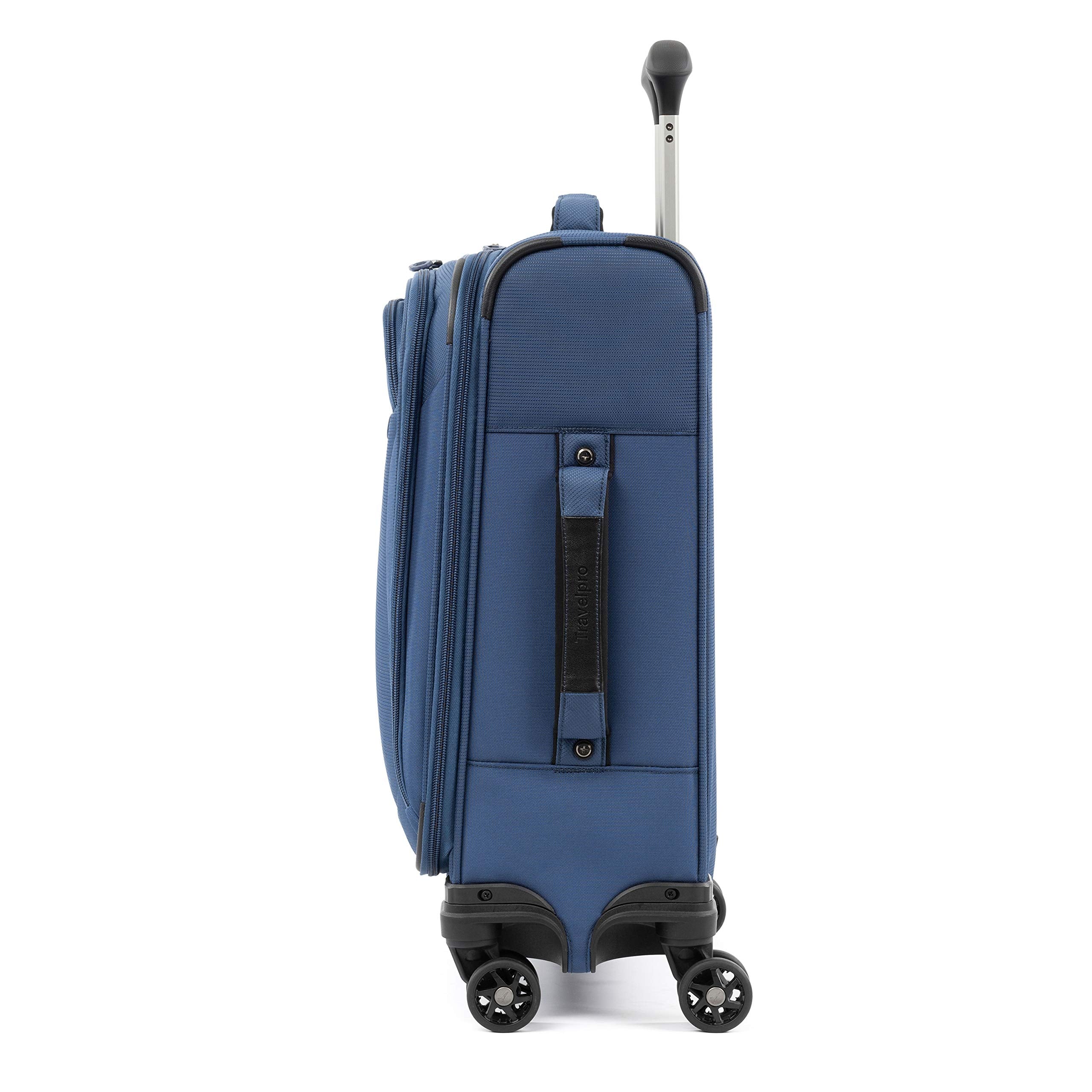 Travelpro Tourlite Softside Expandable Luggage with 4 Spinner Wheels, Lightweight Suitcase, Men and Women Blue Carry On 19 Inch U7