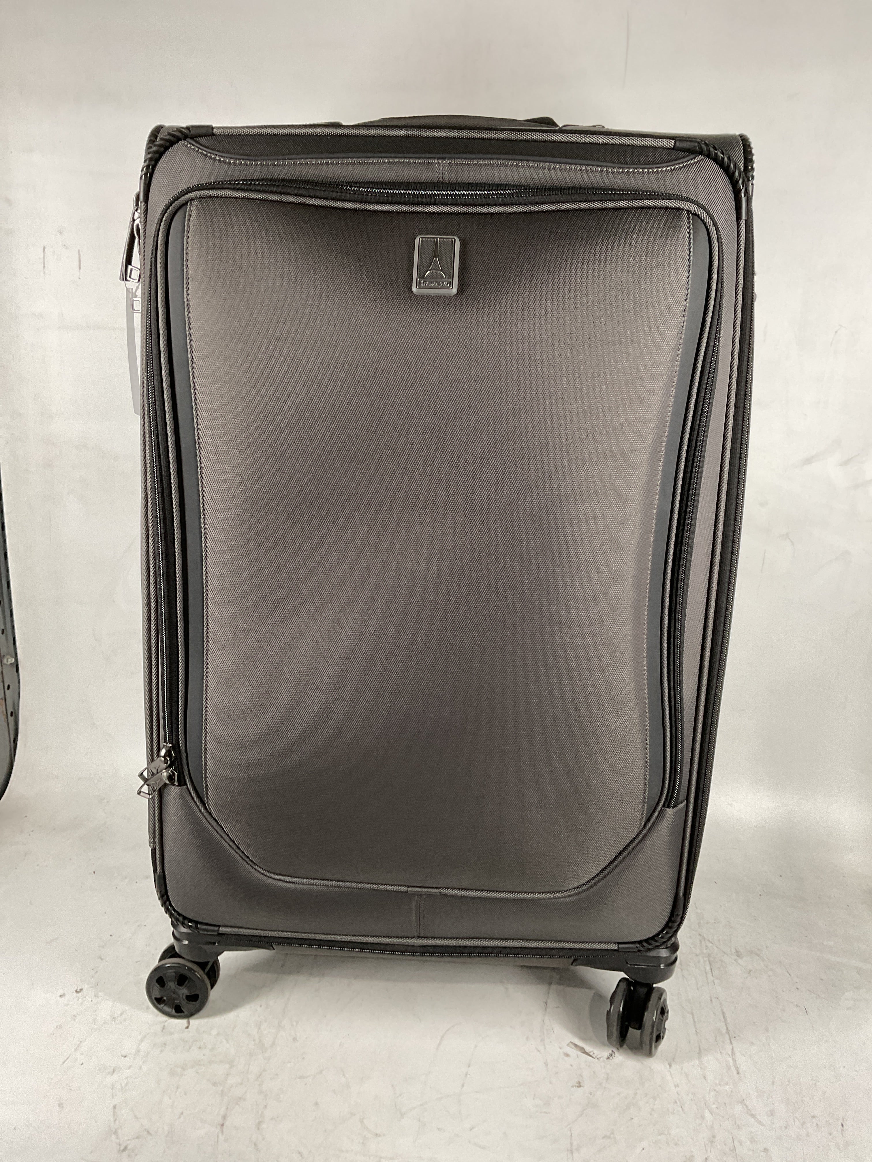 Travelpro Crew Classic Lightweight Softside Expandable Checked Luggage, 8 Wheel Spinner Suitcase, TSA Lock, Men and Women, Checked Large 29-Inch, Titanium Grey Titanium Grey Checked Large U1