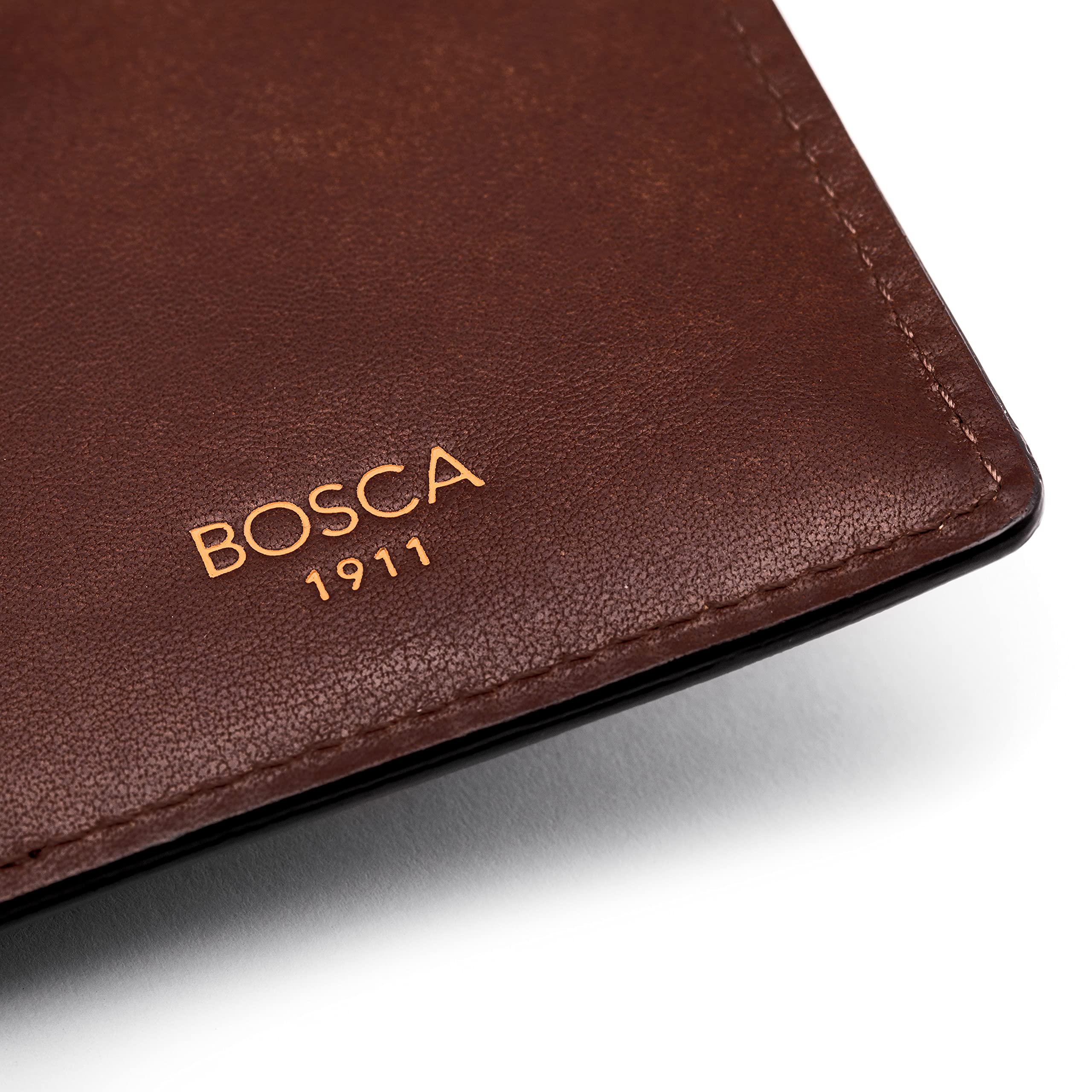 Bosca Men's Wallet, Dolce Leather Front Pocket Bifold Wallet with Magnetic Clip ( Dark Brown , One Size ) Dark Brown One Size U3