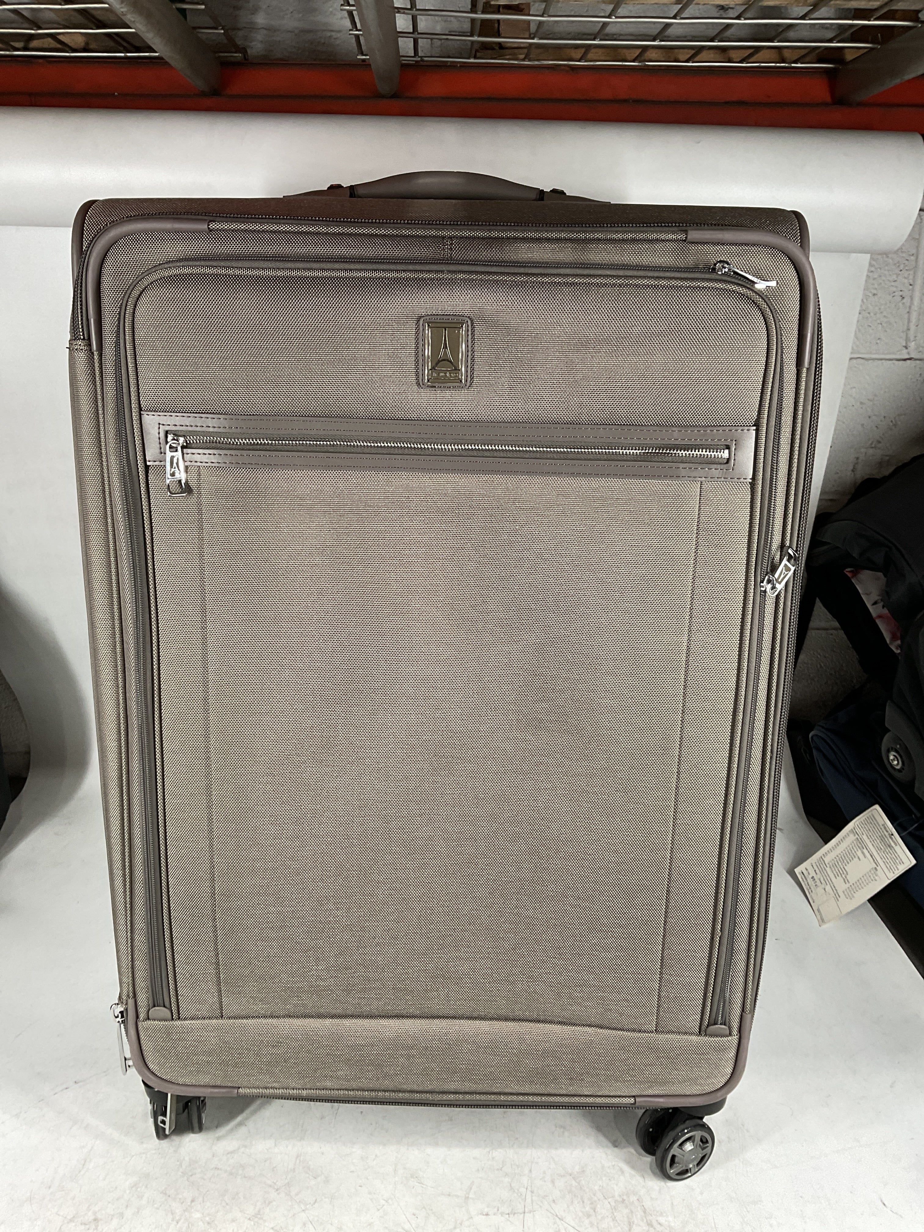 Travelpro Platinum Elite Softside Expandable Checked Luggage, 8 Wheel Spinner Large Suitcase, TSA Lock, Men and Women, Metallic Sand, Checked Large 29-Inch Metallic Sand Checked-Large 29-Inch U1