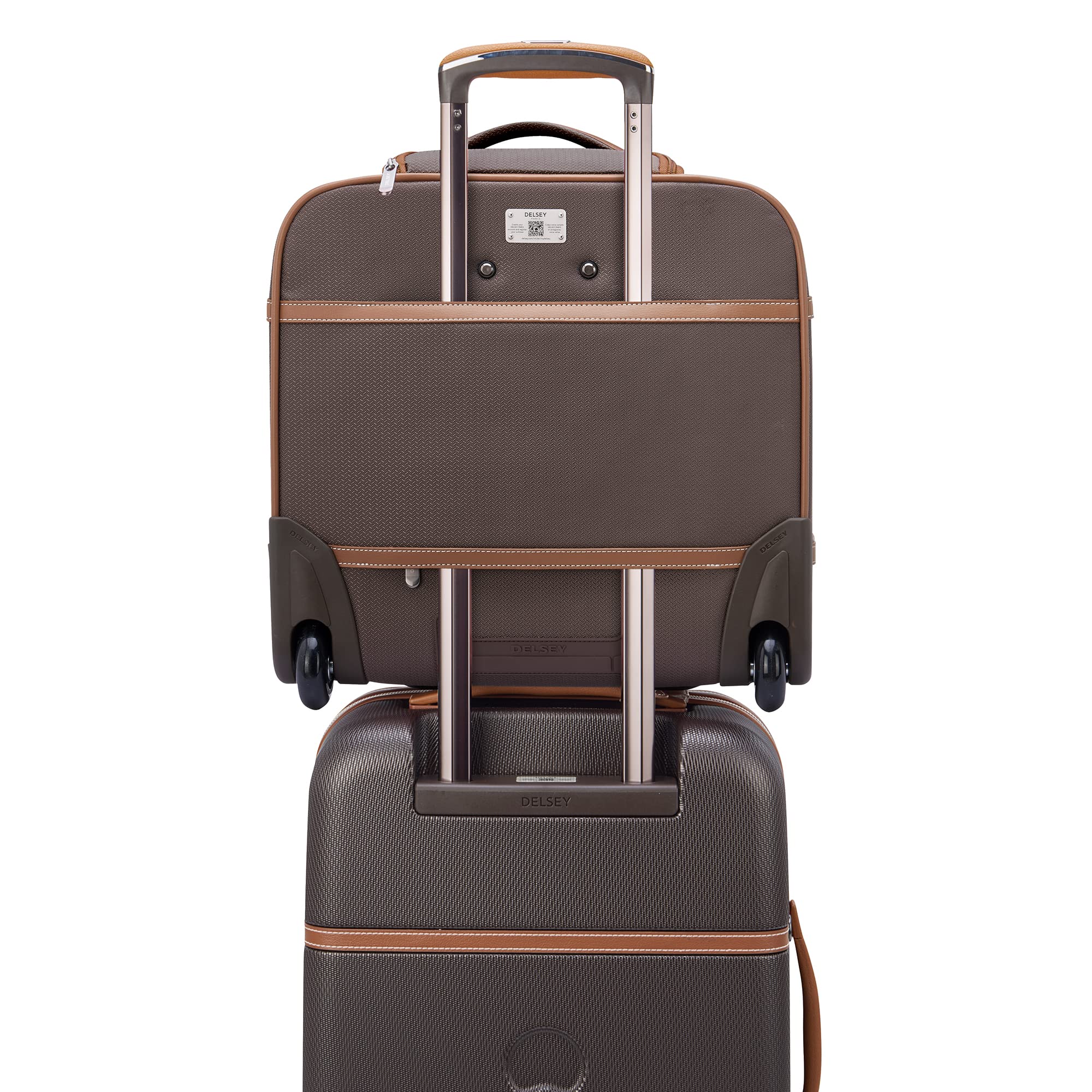 DELSEY Paris Chatelet Air 2.0 Softside Luggage Under-Seater with 2 Wheels ( Brown , Carry-on 16 Inch ) Brown Carry On 16 Inch U3