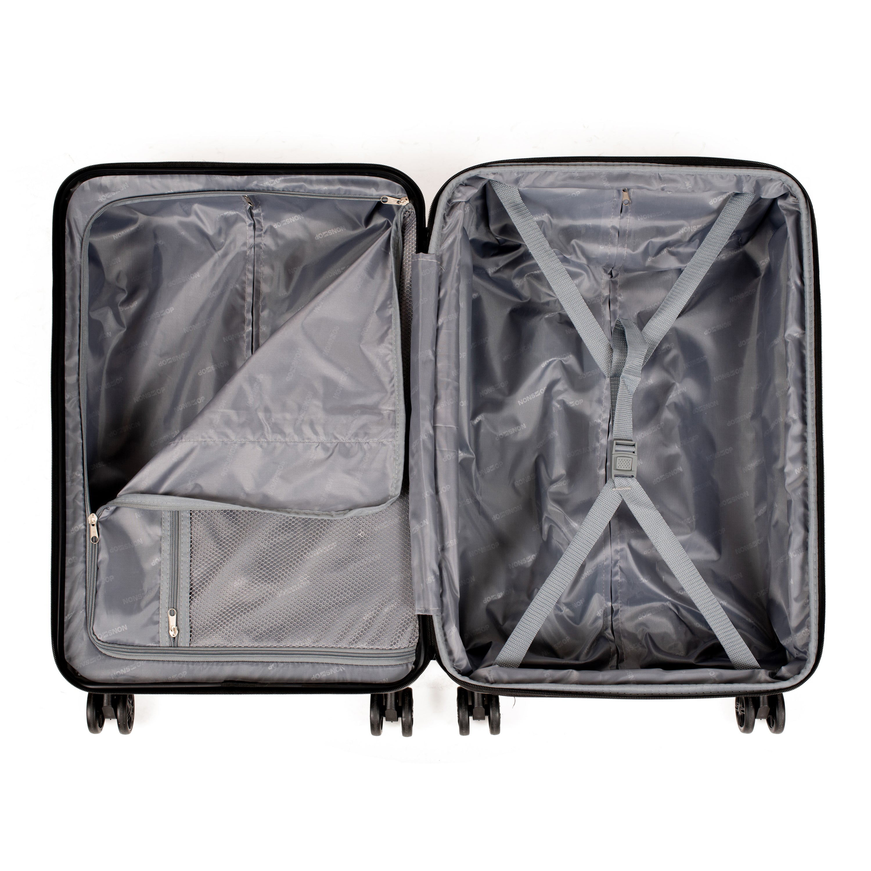 NONSTOP NEW YORK Luggage Expandable Spinner Wheels hard side shell Travel Suitcase Lightweight, TSA Lock, Double USB Port ( Teal , Checked-Large 28-Inch ) Teal Checked Large 28 Inch U9