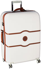 DELSEY Paris Chatelet Air 2.0 Hardside Luggage with Spinner Wheels ( Champagne White , Checked-Large 28 Inch, with Brake ) Champagne White Checked Large 28 Inch With Brake U2