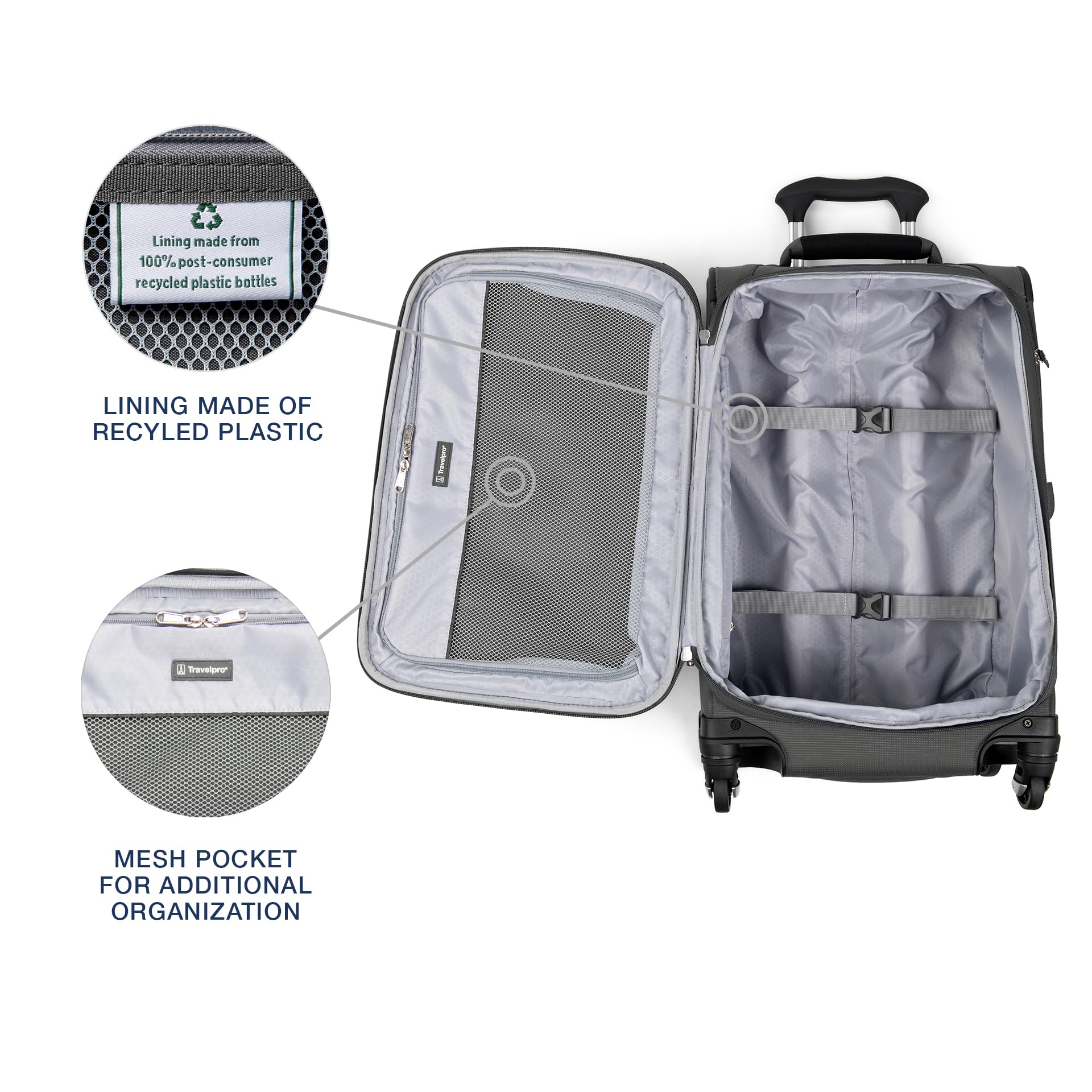 Travelpro Maxlite 5 Softside Expandable Luggage with 4 Spinner Wheels, Lightweight Suitcase, Men and Women ( Shadow Grey , Carry-on 21-Inch ) Shadow Grey Carry On 21 Inch U104
