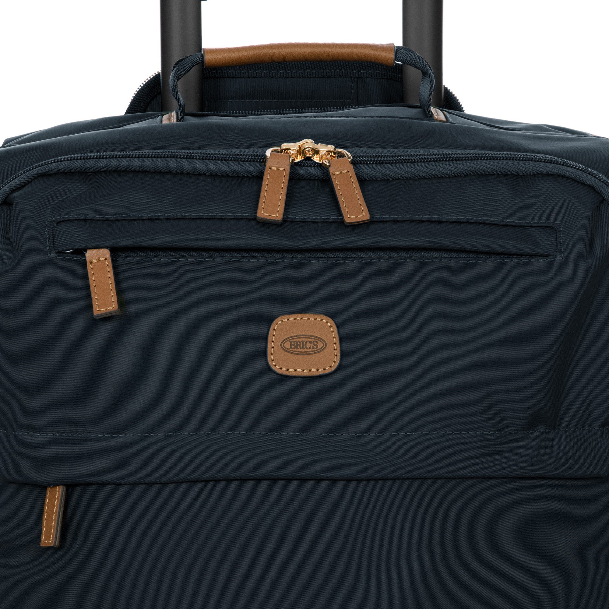 Bric's X-Travel 21 Carry-On Spinner Luxury Softside Luggage with 360 Wheels, Recycled Water-Resistant Fabric, Interior Pockets, and Leather Details ( Navy , One Size ) Navy One Size U2