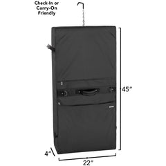 WallyBags 45" Premium Framed Garment Bag with shoulder strap and multiple pockets ( Black , 45-inch ) Black 45 Inch U1