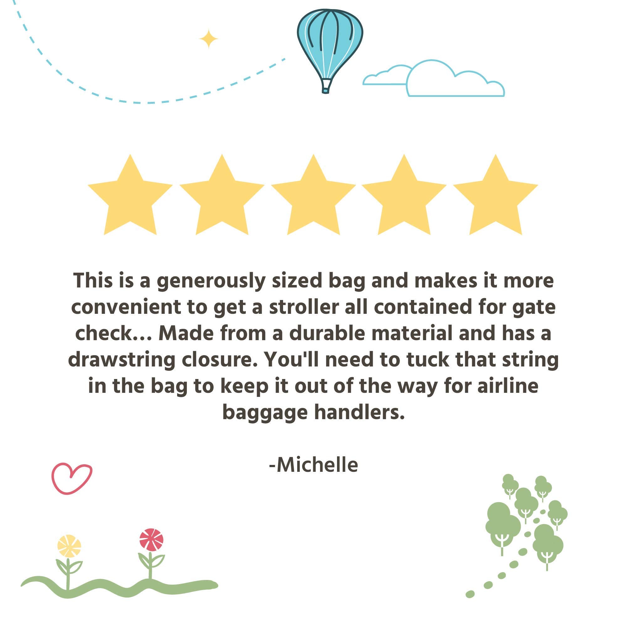 J.L. Childress DELUXE Gate Check Bag for Single & Double Strollers - Premium Heavy-Duty Durable Air Travel Bag, Adjustable Shoulder Straps - Fits Most Single & Double Strollers, Grey ( Grey ) Grey  U1