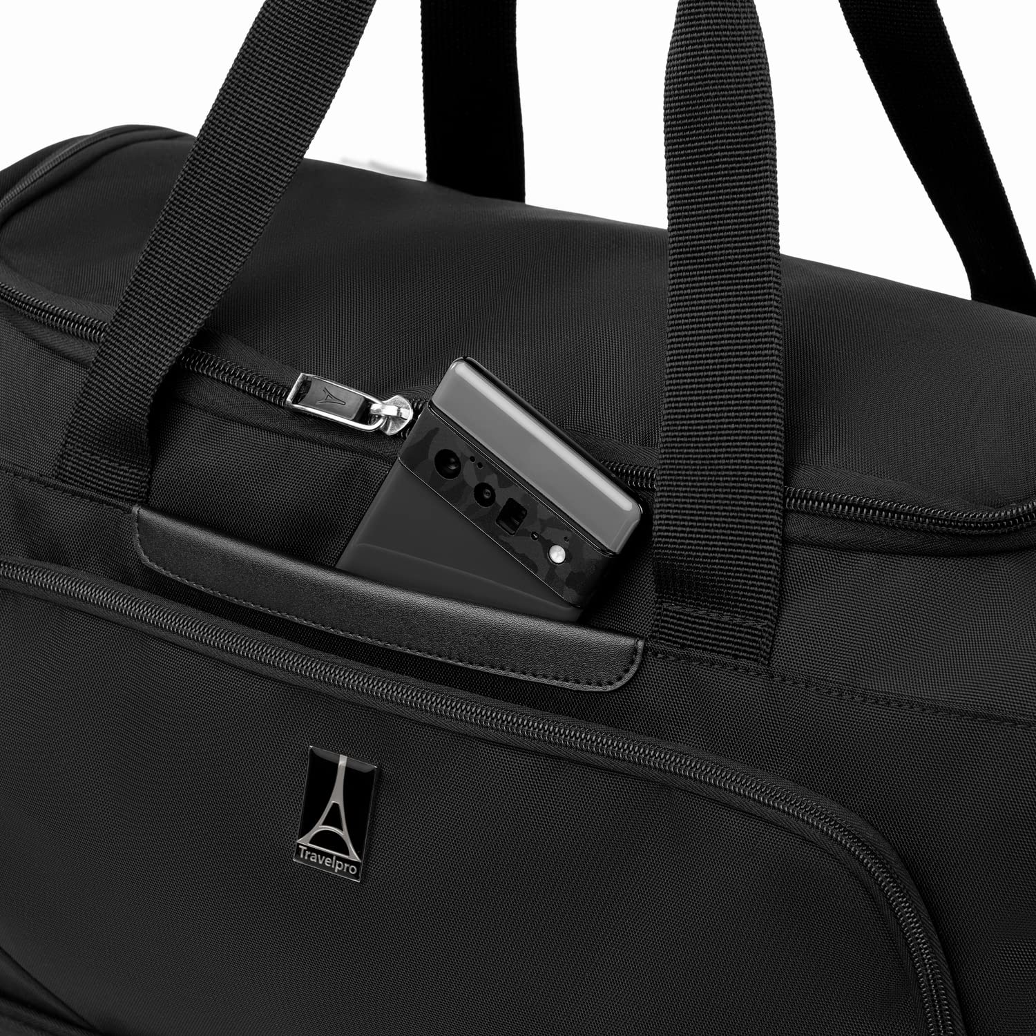Travelpro Maxlite 5 Carry on Weekender with Drop-Bottom Compartment, Lightweight Overnight Travel Duffel Bag Black 19 Inch U1