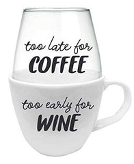 Wild Eye Designs Coffee Mug & Stemless Wine Glass Gift Set 14 fl oz Wine Glass & 16oz Mug U1