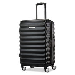 Samsonite Hard-Sided 24-Inch Lightweight Checked Medium Expandable Element Suitcase: Durable, 360 Spinner Wheels, Adjustable Telescopic Handle, TSA-Approved Lock ( Alpine Black , 24-Inch Checked-Medium ) Alpine Black 24 Inch Checked Medium U1