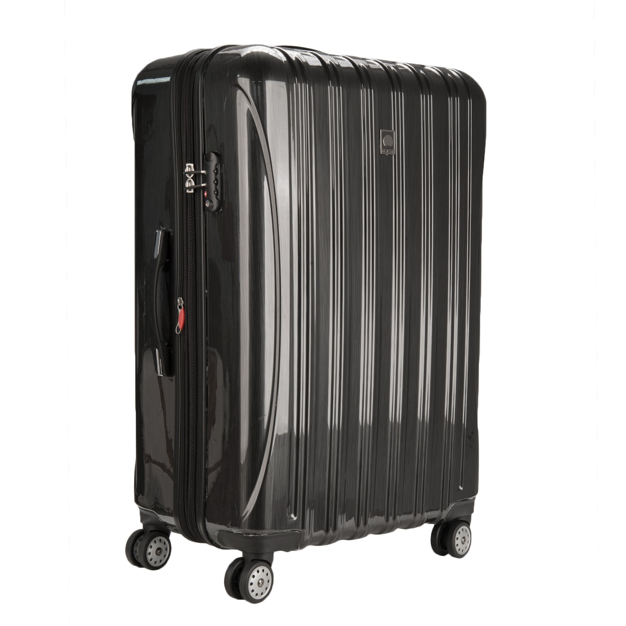 DELSEY Paris Helium Aero Hardside Expandable Luggage with Spinner Wheels Brushed Charcoal Checked Large 29 Inch U7