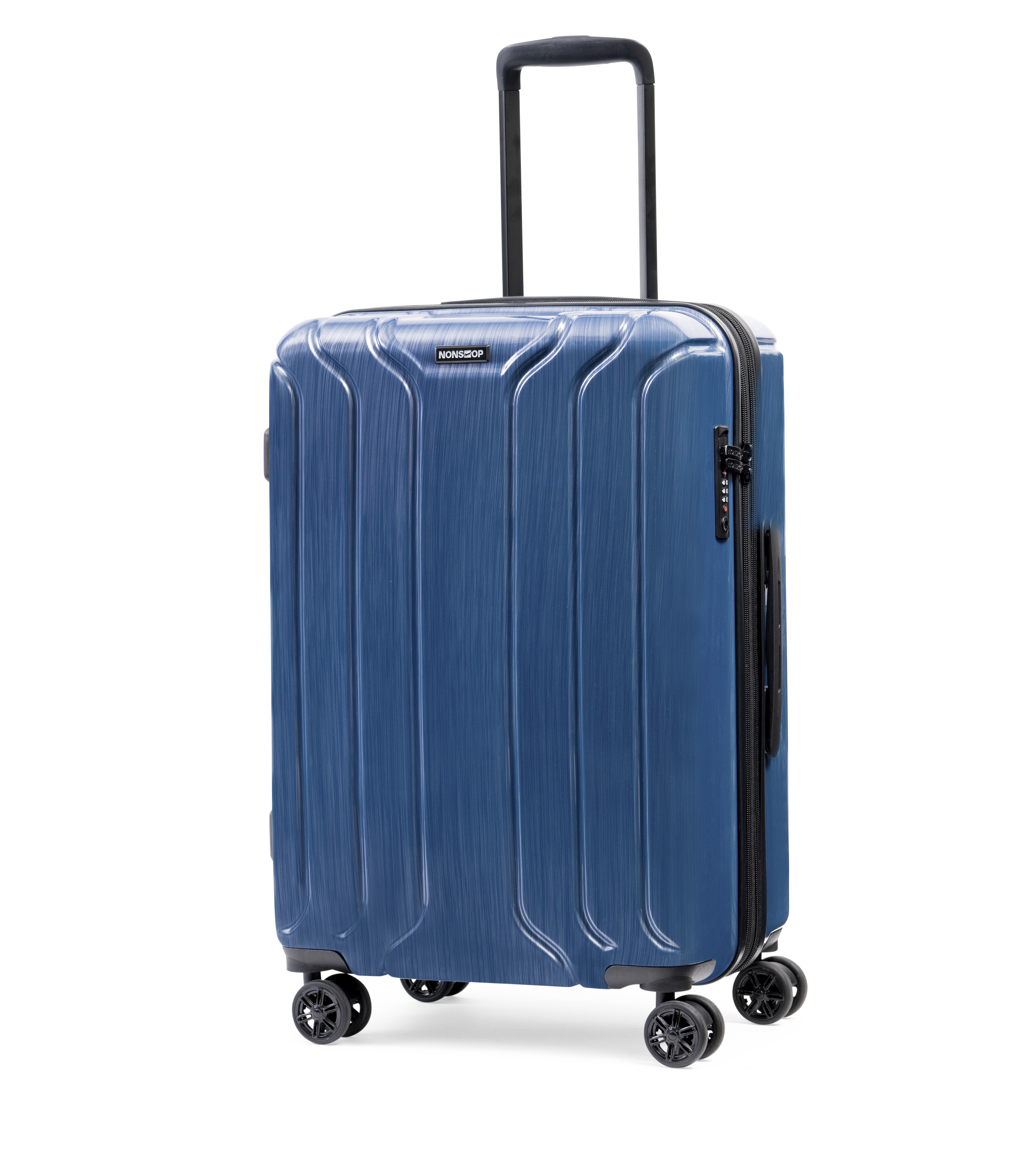 NONSTOP New York Elite Luggage Expandable Lightweight Spinner Wheels hard side shell Travel Suitcase Set, TSA Lock, Double USB Port, 3 packing cubes Denim Blue 3 Piece Set 20 24 28 U2