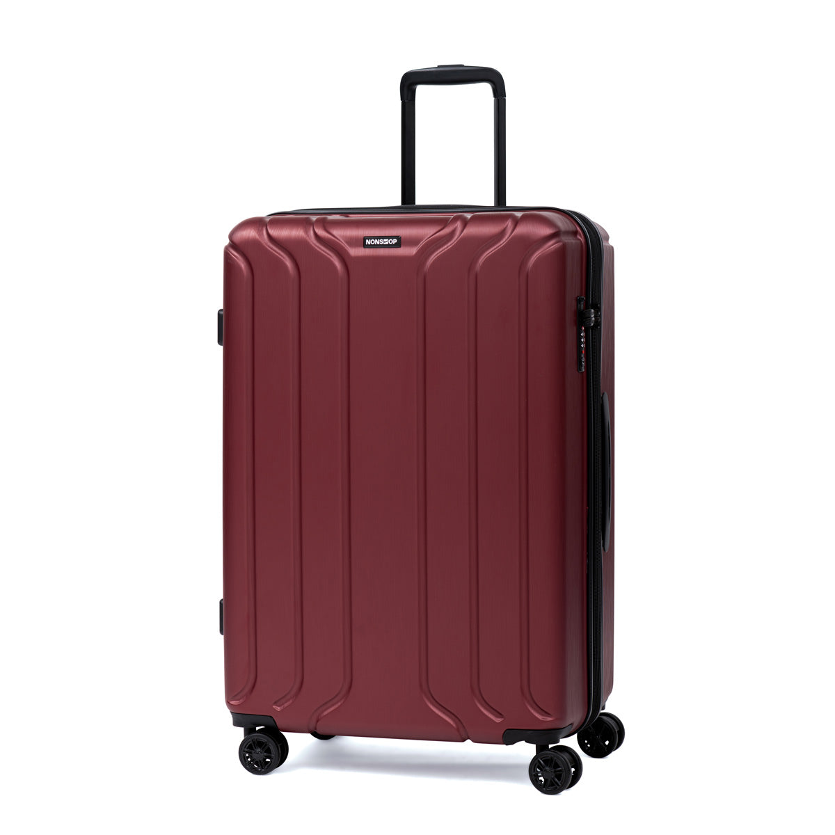 NONSTOP NEW YORK Luggage Expandable Spinner Wheels hard side shell Travel Suitcase Lightweight, TSA Lock, Double USB Port ( Burgundy , Checked-Large 28-Inch ) Burgundy Checked Large 28 Inch U41