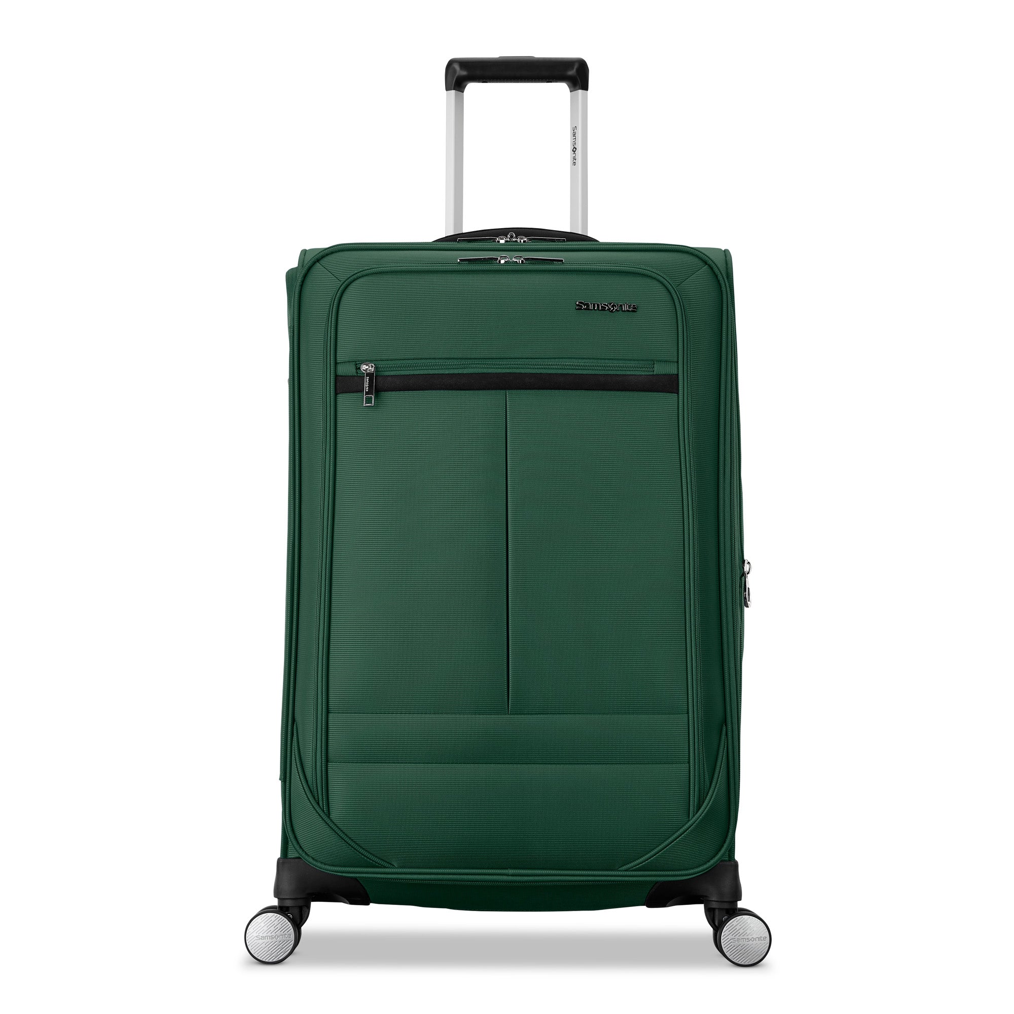 Samsonite Element Soft-Sided 25-Inch Lightweight Medium Checked Expandable Suitcase: Durable, 360 Spinner Wheels, Adjustable Telescopic Handle, 2 Front & 1 Side Pocket ( Bistro Green , 25-Inch Checked-Medium ) Bistro Green 25 Inch Checked Medium U2