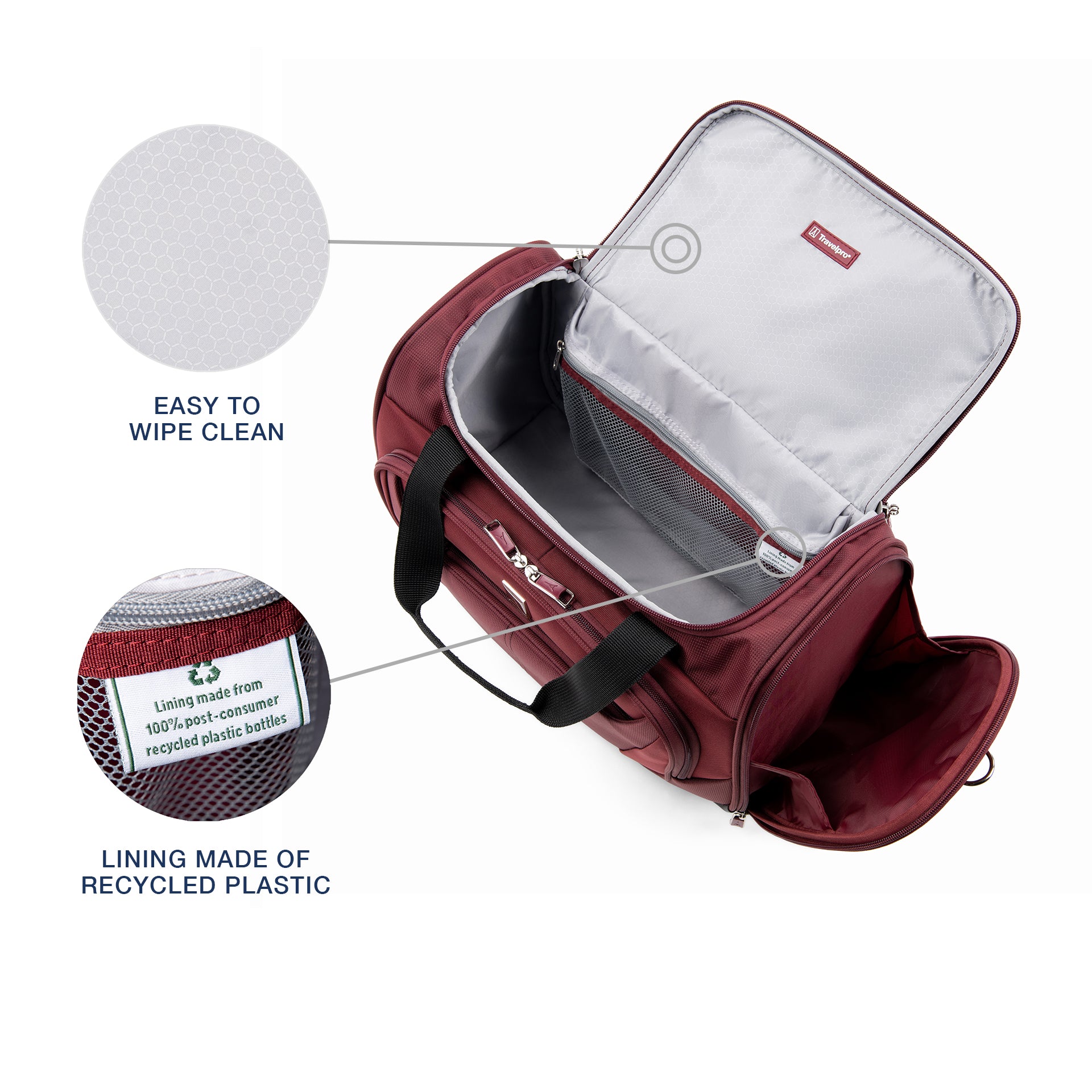Travelpro Maxlite 5 Softside Lightweight Underseat Carry-On Travel Tote, Overnight Weekender Bag, Men and Women Burgundy 18 Inch U5