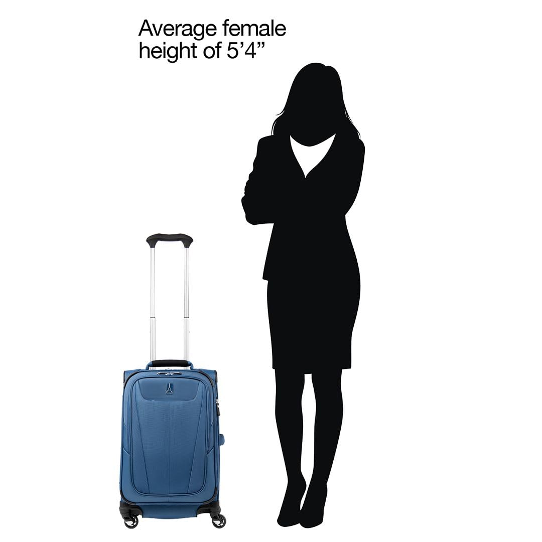 Travelpro Maxlite 5 Softside Expandable Luggage with 4 Spinner Wheels, Lightweight Suitcase, Men and Women ( Ensign Blue , Carry-on 21-Inch ) Ensign Blue Carry On 21 Inch U97