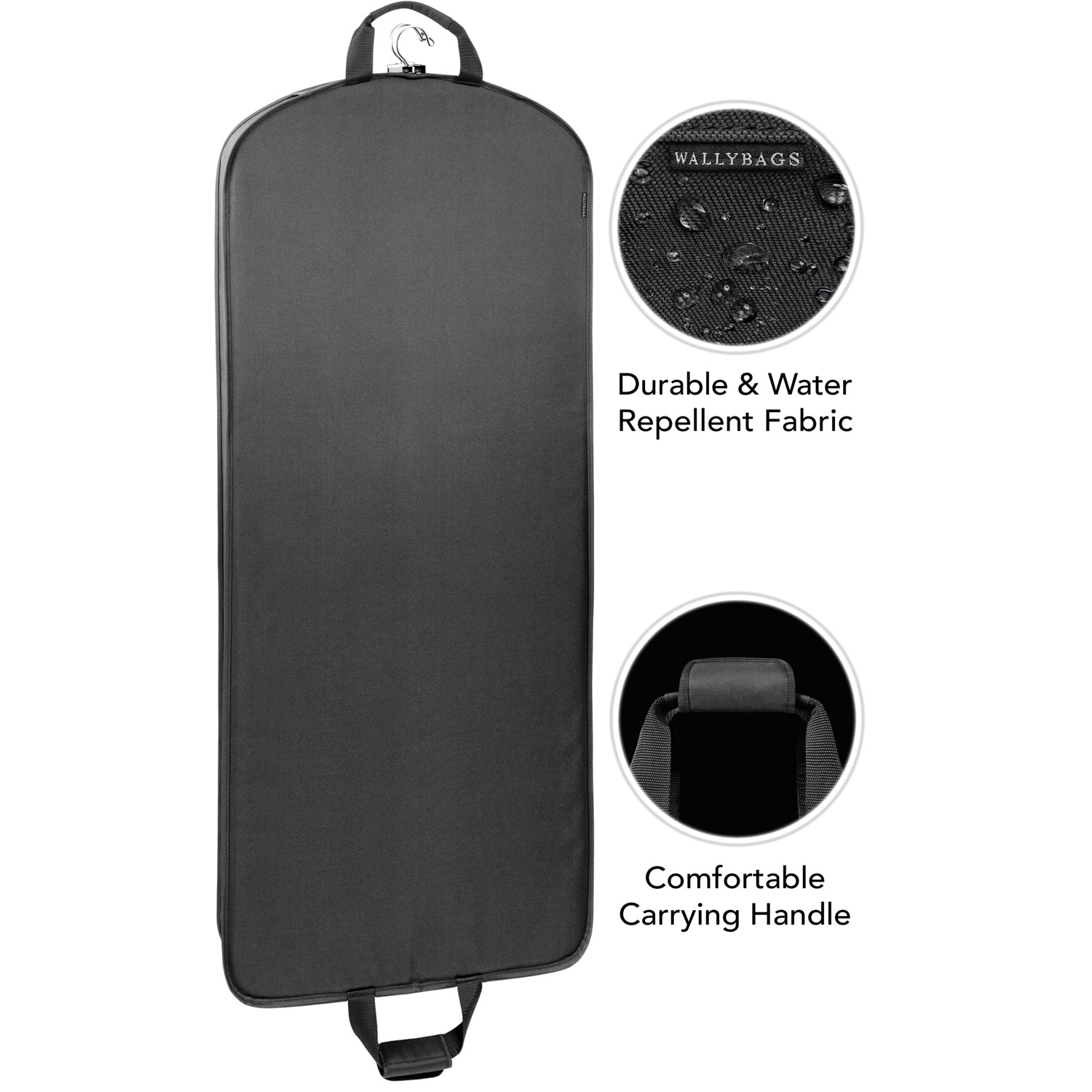 WallyBags 60" Deluxe Travel Garment Bag ( Black , 60-Inch ) Black 60 Inch U12