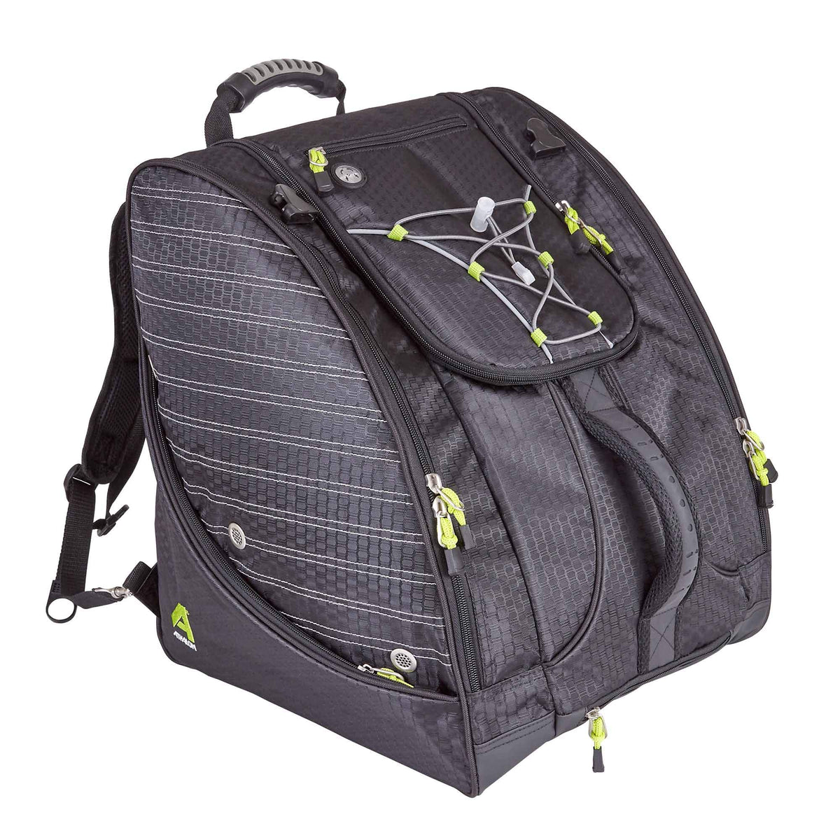 Athalon Everything Ski Boot Bag and Backpack Plus– Ski - Snowboard – Holds Everything – (Ski Boots, Helmet, Goggles, Gloves) ( Lime/Black , One Size ) Lime/Black One Size U1