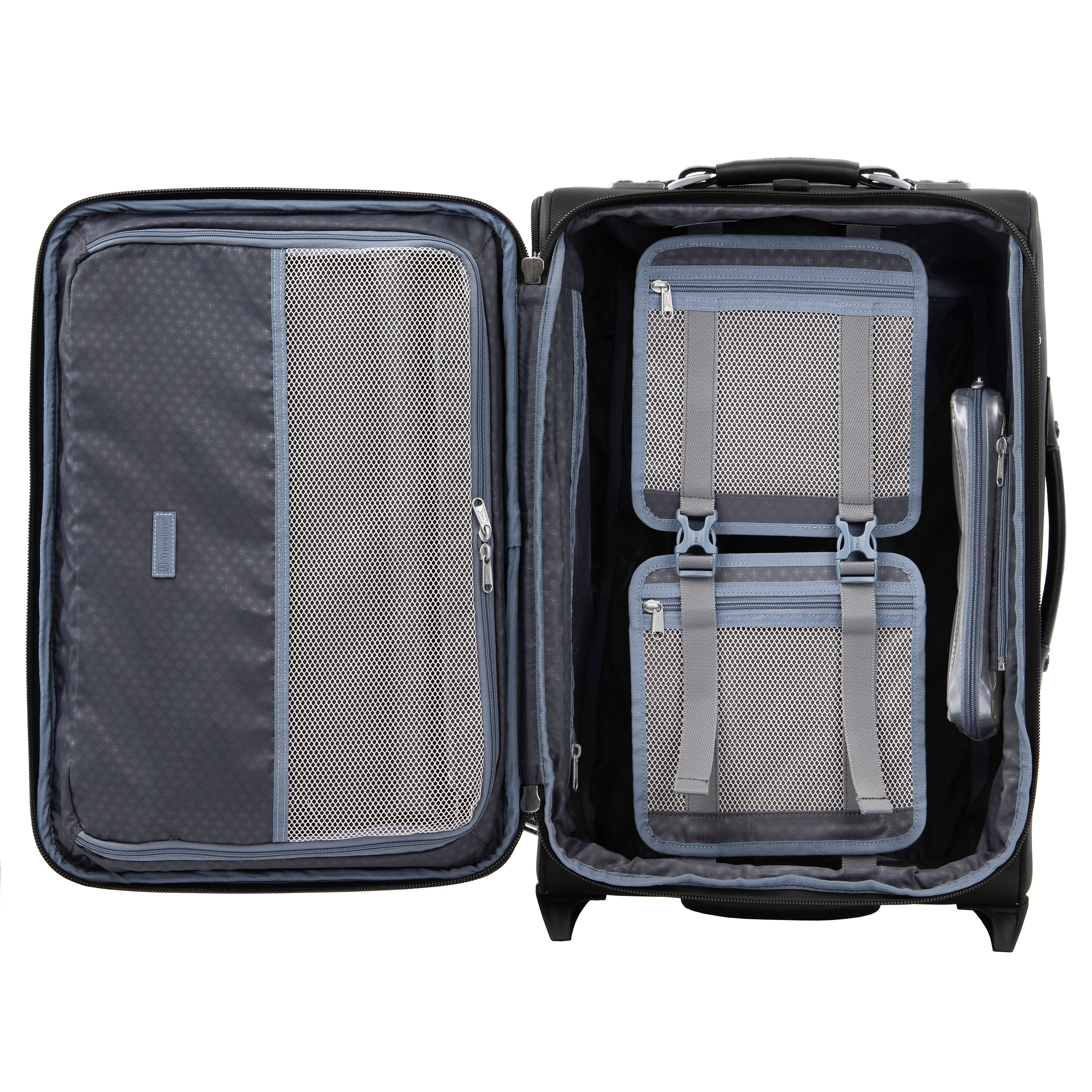Travelpro Platinum Elite Softside Expandable Luggage, 2 Wheel Upright Suitcase, USB Port, Men and Women Shadow Black Carry On 22 Inch U6