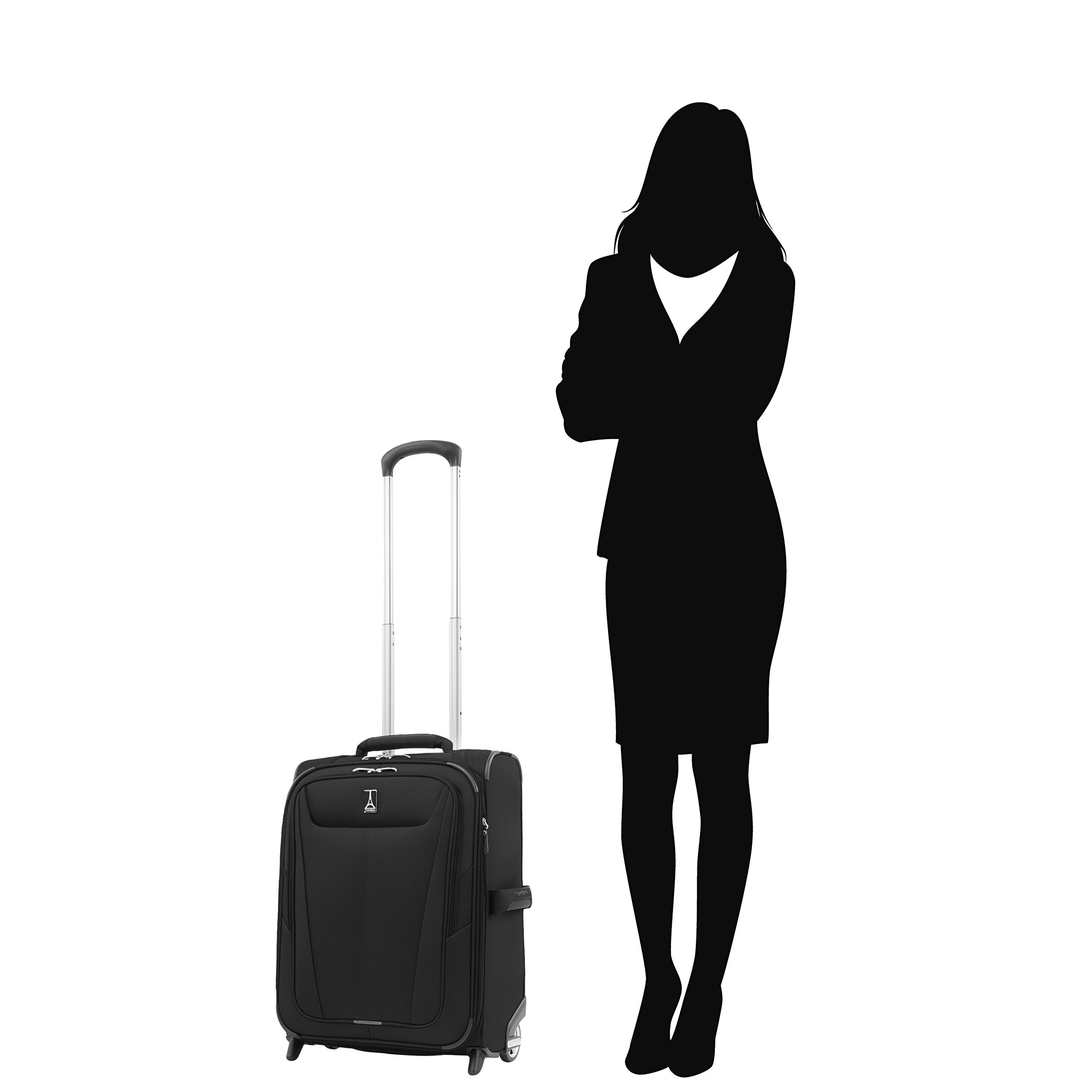 Travelpro Maxlite 5 Softside Expandable Upright 2 Wheel Luggage, Lightweight Suitcase, Men and Women Black Carry On 20 Inch U4