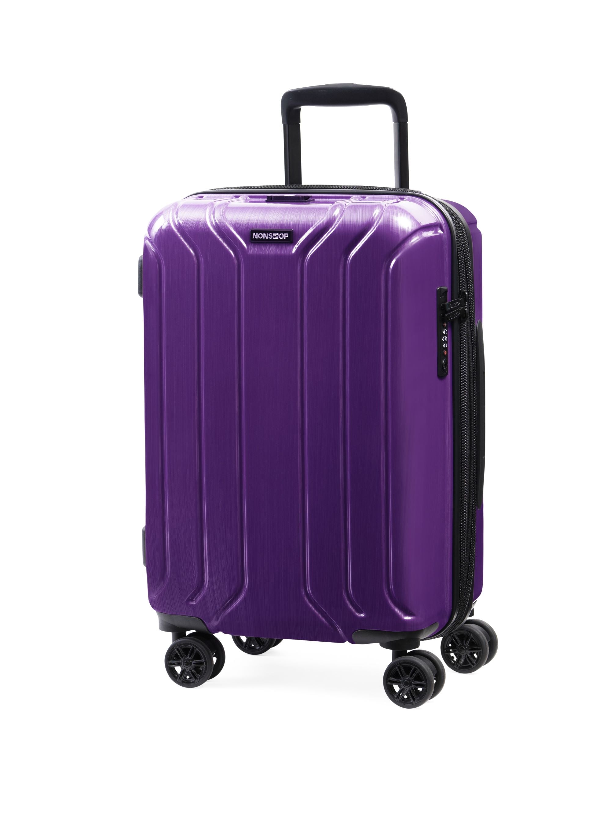NONSTOP New York Elite Luggage Expandable Lightweight Spinner Wheels hard side shell Travel Suitcase Set, TSA Lock, Double USB Port, 3 packing cubes ( Purple , 3-piece Set (20/24/28) ) Purple 3 Piece Set 20 24 28 U1