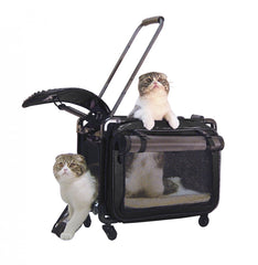 Tutto Lightweight Foldable Wheeled Pet Carriers ( Black , Medium ) Black Medium U5