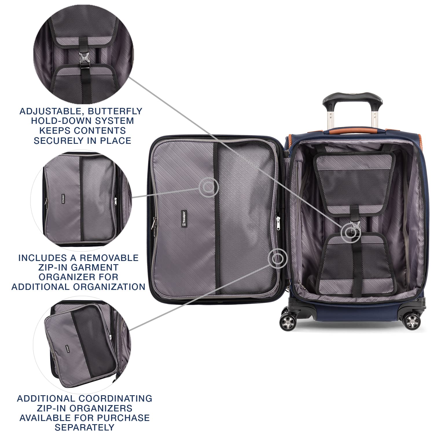 Travelpro Crew Versapack Softside Expandable Spinner Wheel Luggage ( Patriot Blue , Carry-On 21-Inch ) Patriot Blue Carry On 21 Inch U4