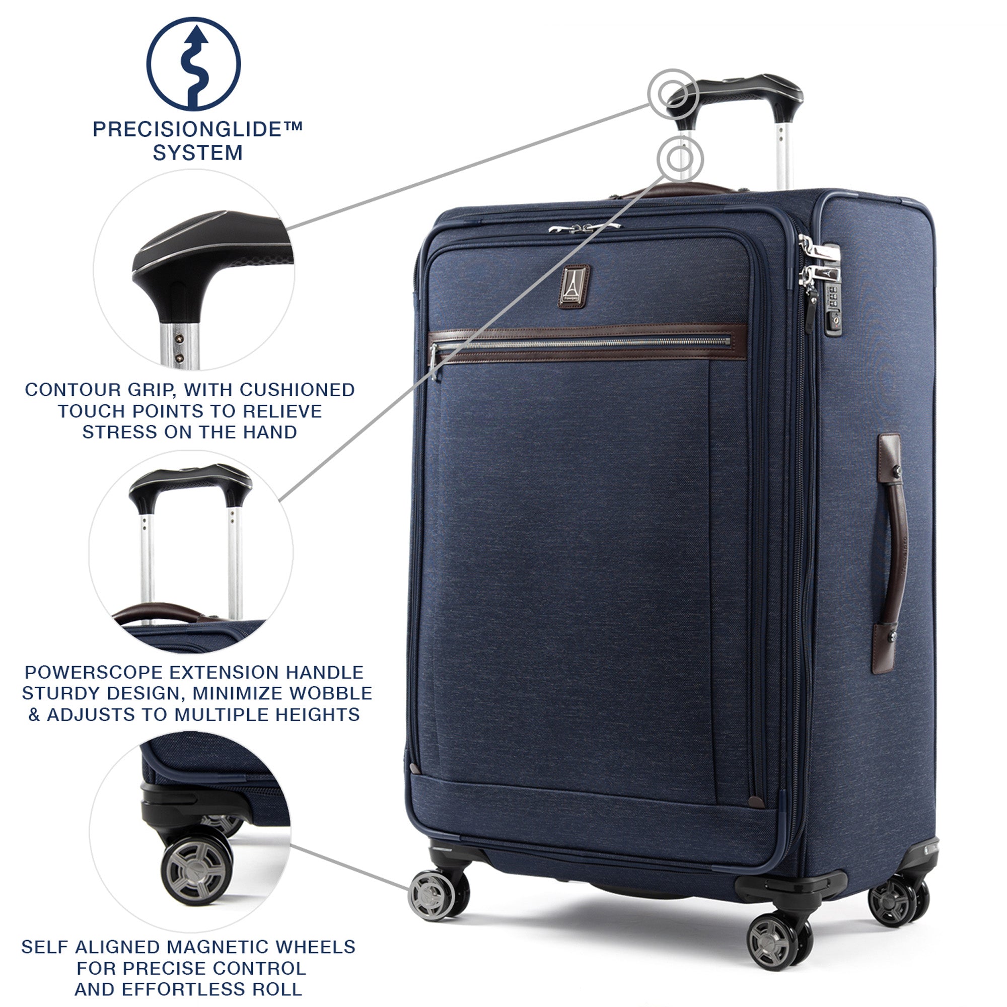 Travelpro Platinum Elite Softside Expandable Checked Luggage, 8 Wheel Spinner Large Suitcase, TSA Lock, Men and Women, Checked Large 29-Inch ( True Navy Blue , Checked-Large 29-Inch ) True Navy Blue Checked Large 29 Inch U15
