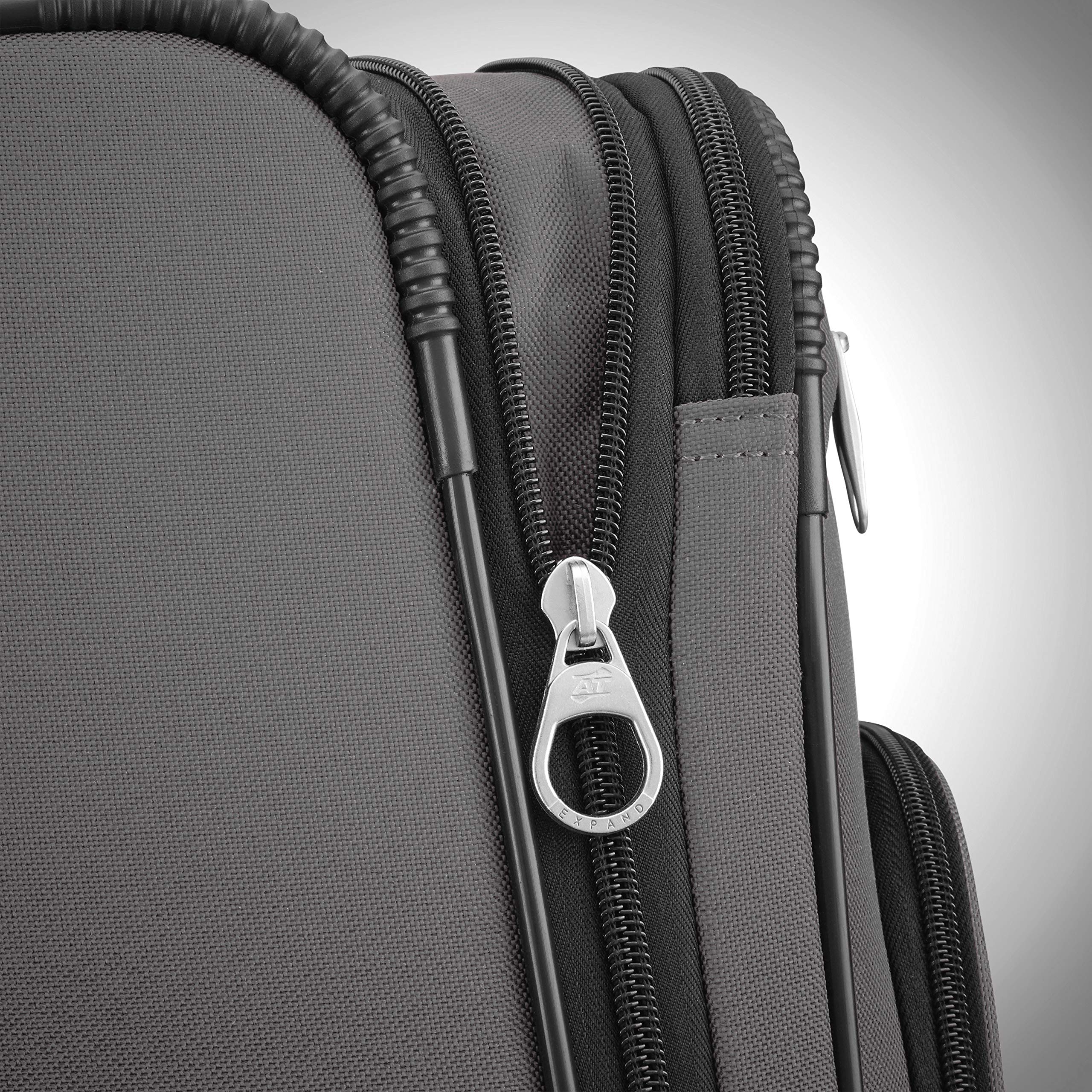 American Tourister Pop Max Softside Luggage with Spinner Wheels ( Charcoal , 3-Piece Set (21/25/29) ) Charcoal 3 Piece Set 21 25 29 U11