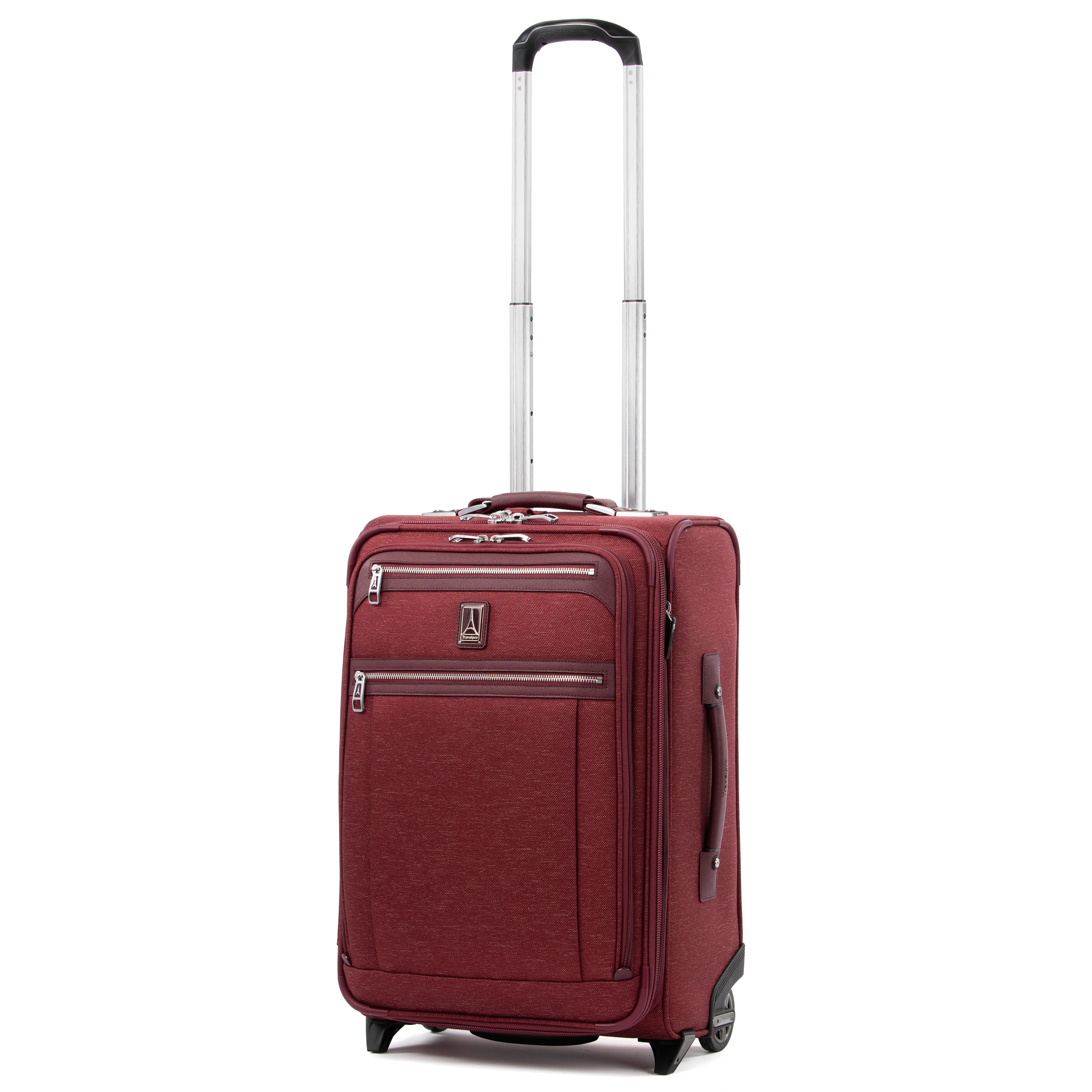 Travelpro Platinum Elite Softside Expandable Luggage, 2 Wheel Upright Suitcase, USB Port, Men and Women Bordeaux Carry On 22 Inch U8