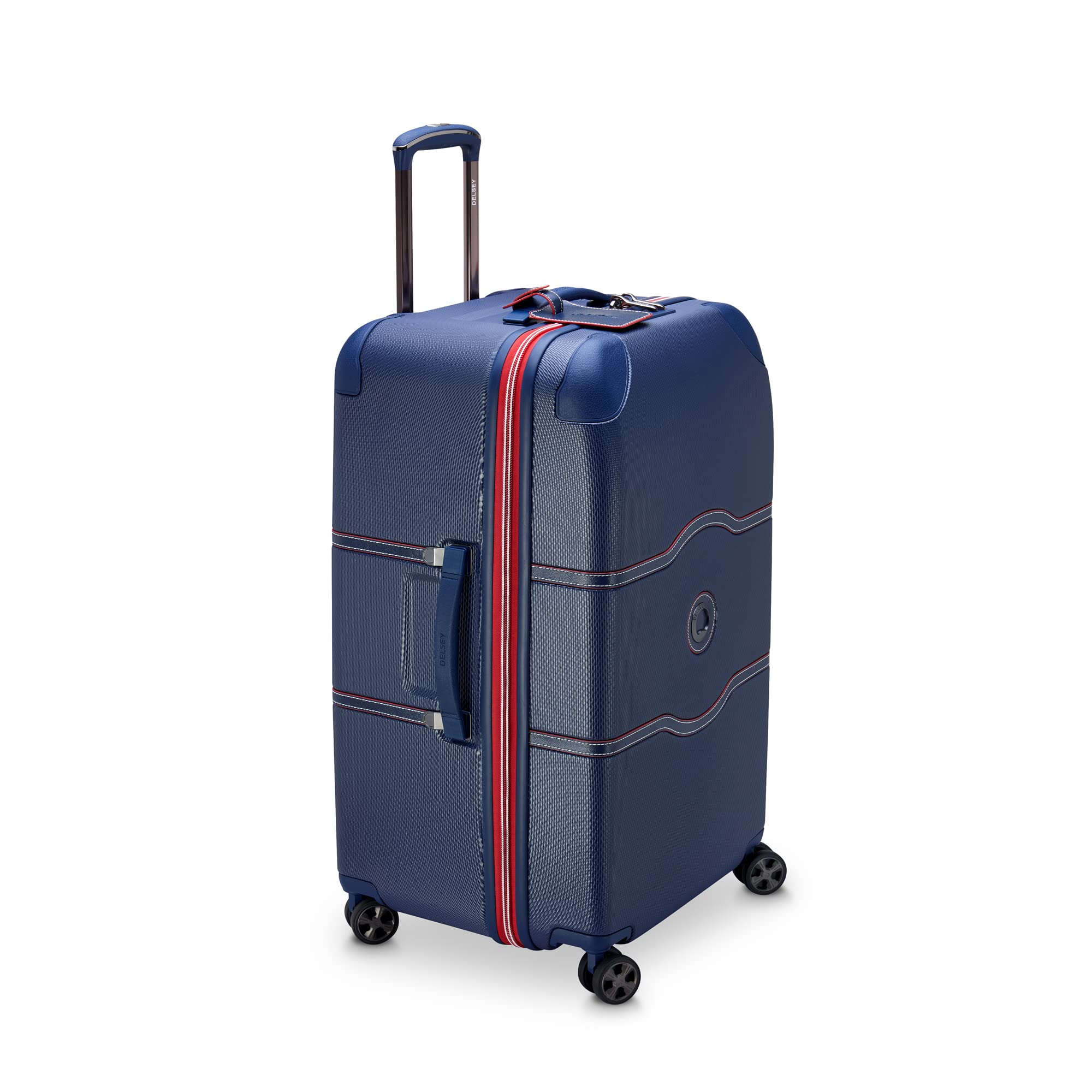 DELSEY Paris Chatelet Air 2.0 Hardside Luggage with Spinner Wheels ( Navy , Checked-26 Inch Trunk ) Navy Checked 26 Inch Trunk U1