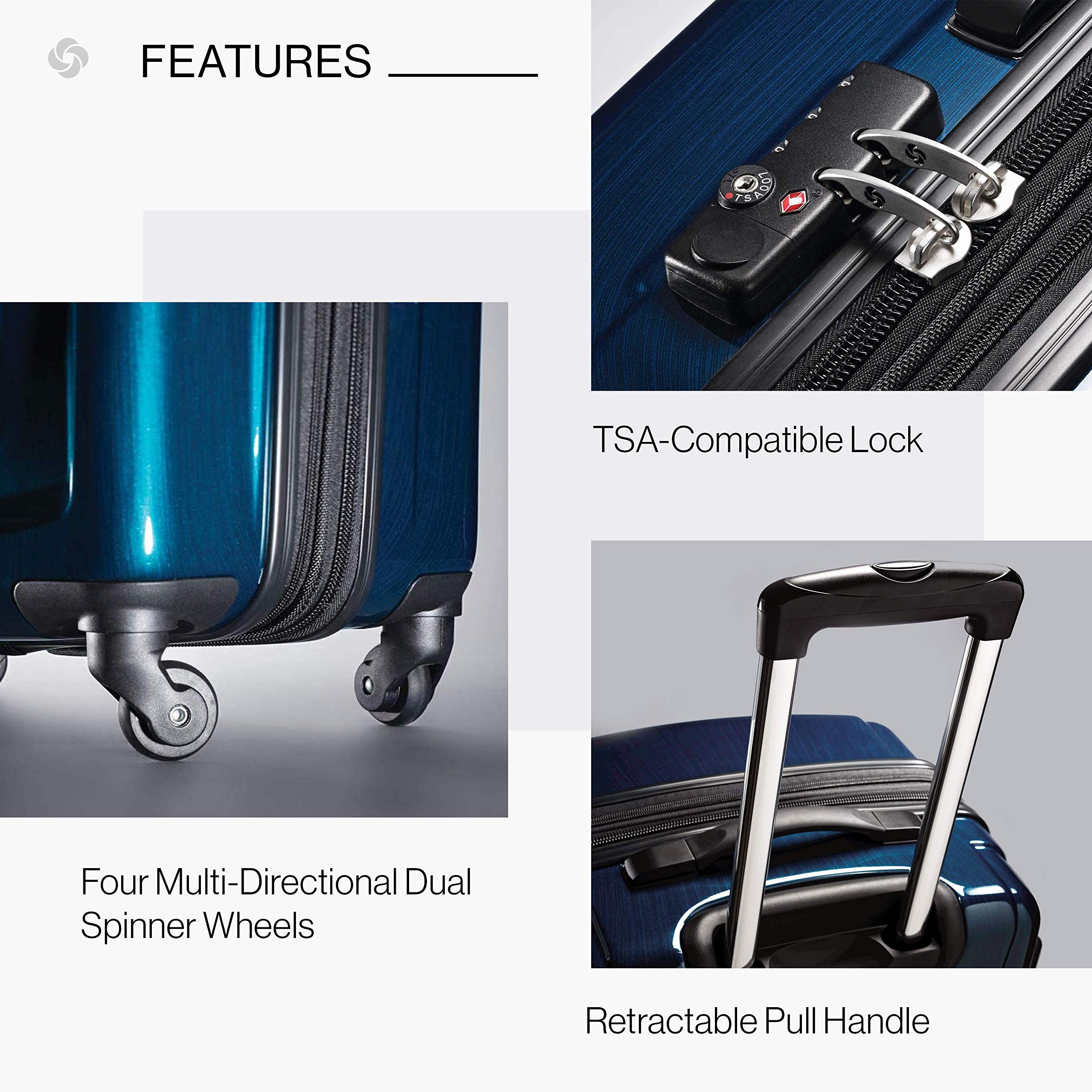 Samsonite Winfield 2 Hardside Luggage with 360 Spinner Wheels, TSA Lock, Airline Approved ( Deep Blue , Carry-On 20-Inch ) Deep Blue Carry On 20 Inch U15