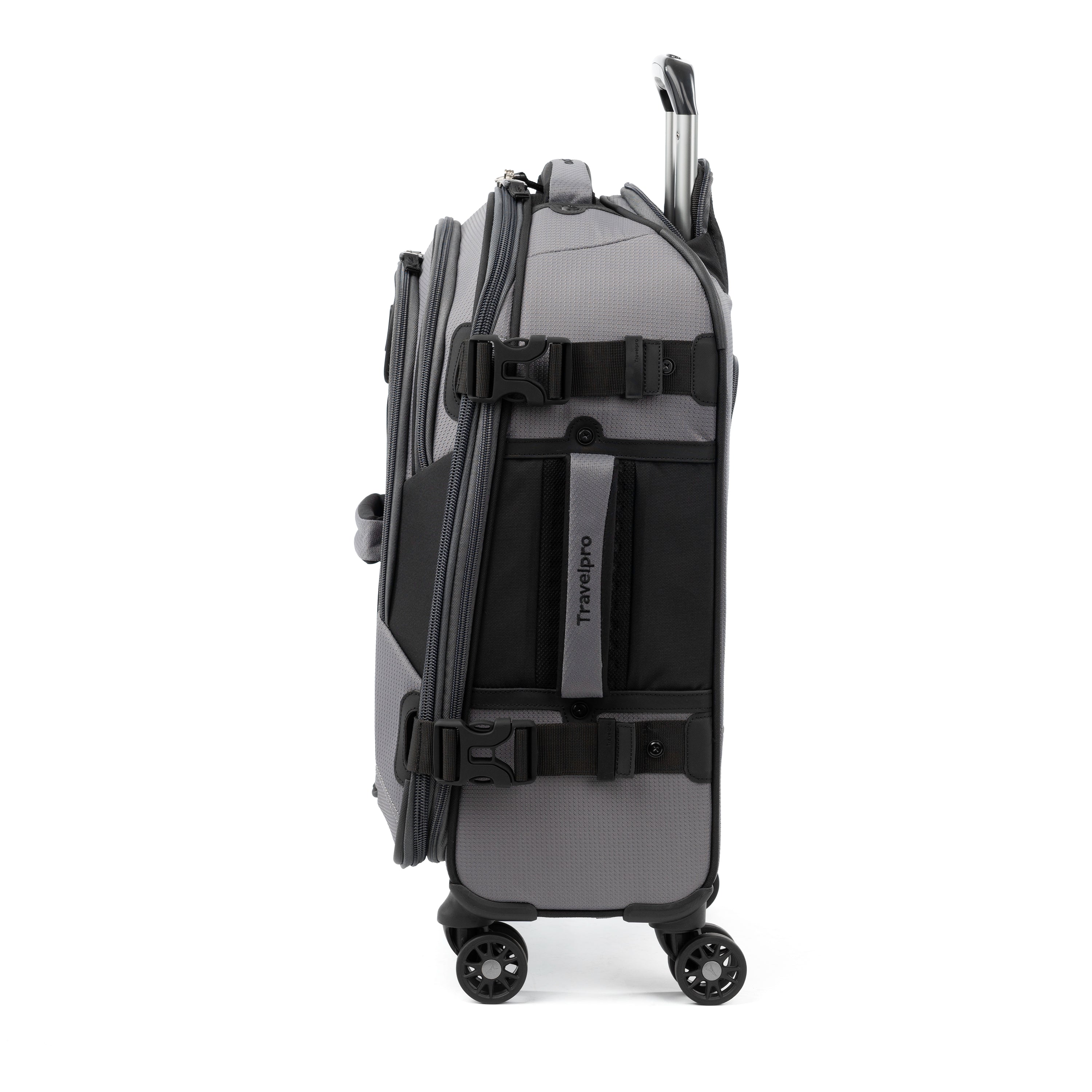 Travelpro Bold-Softside Expandable Luggage with Spinner Wheels ( Grey/Black , Carry-On 21-Inch ) Grey/Black Carry On 21 Inch U4