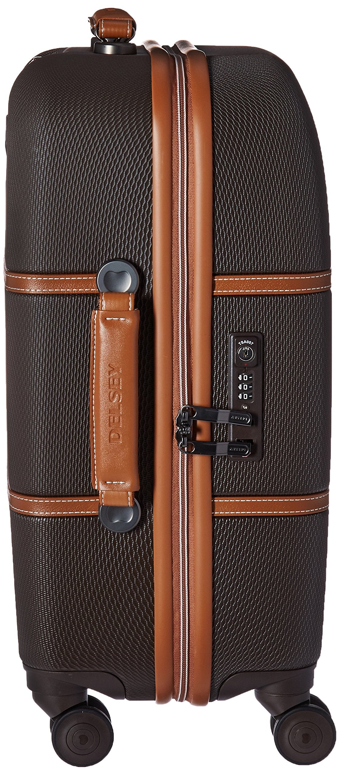 DELSEY Paris Chatelet Air 2.0 Hardside Luggage with Spinner Wheels Chocolate Brown Carry On 21 Inch With Brake U7