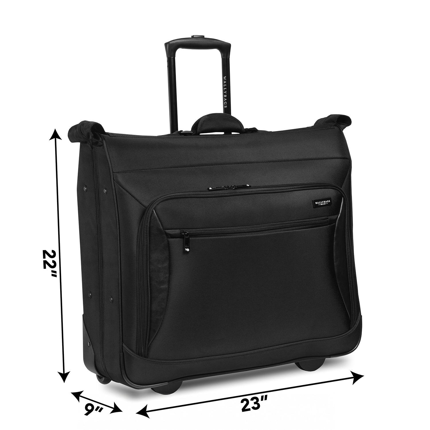 WallyBags 45 Premium Rolling Garment Bag with multiple pockets ( Black , One Size ) Black One Size U22