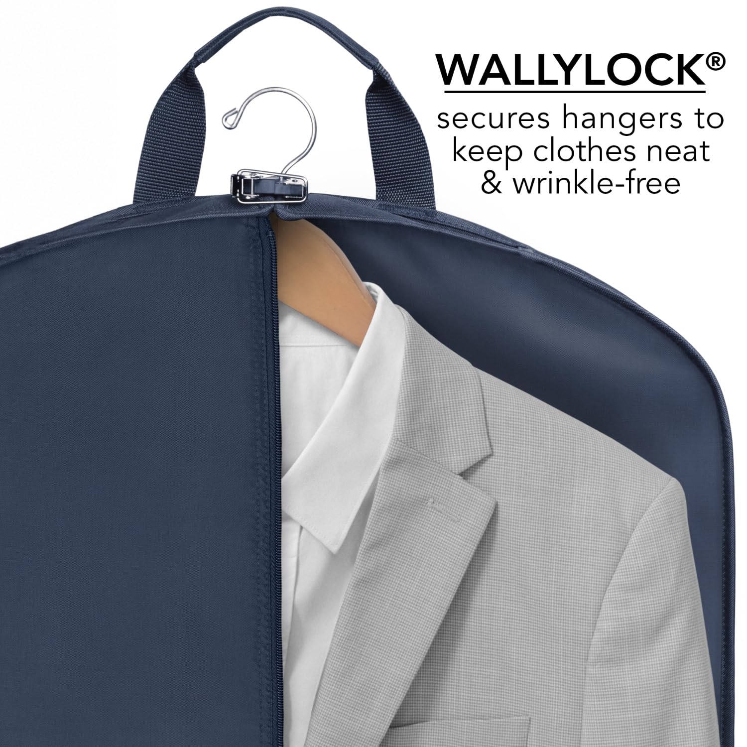 WallyBags® 40” Deluxe Travel Garment Bag with two pockets ( Navy , 40-inch ) Navy 40 Inch U1