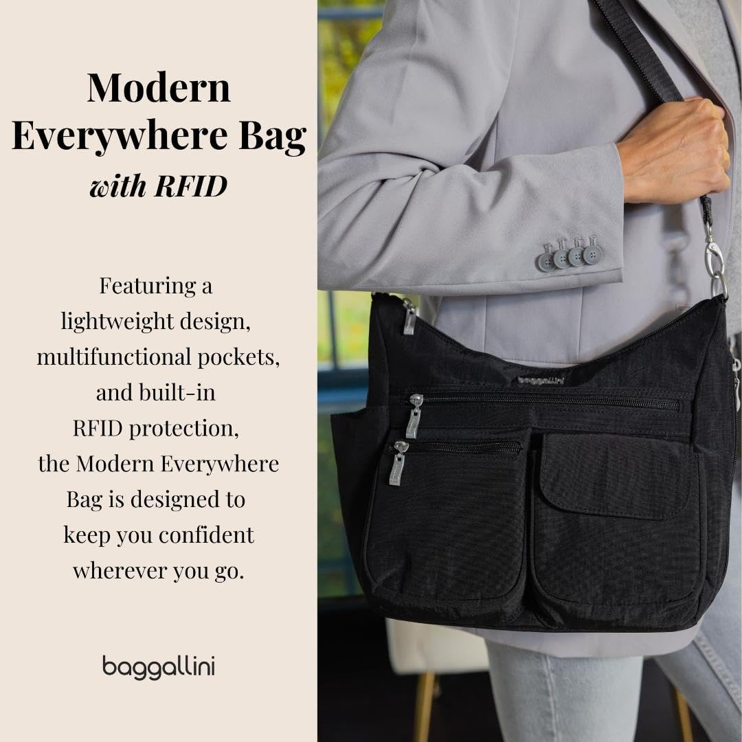 Baggallini Modern Everywhere Bag ( Black Cheetah Emboss , One Size ) Black Cheetah Emboss One Size U1