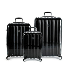 DELSEY Paris Helium Aero Hardside Expandable Luggage with Spinner Wheels Black 3 Piece Set 19 25 29 U3