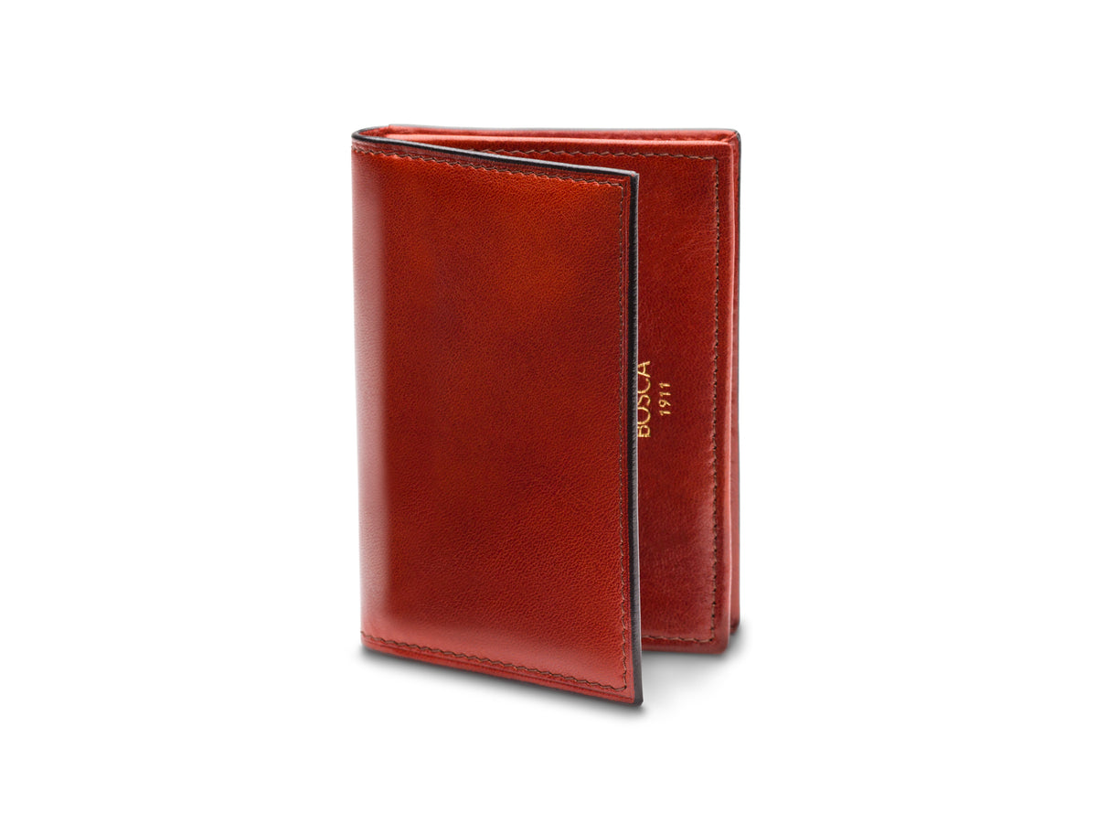 Bosca Men's Wallet, Old Leather Full Gusset 2-Pocket Card Case Wallet with I.D. Window ( Cognac , One Size ) Cognac One Size U1
